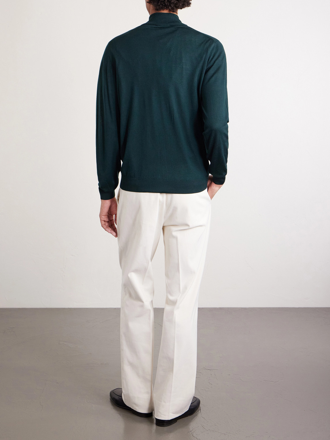 Slim-Fit Virgin Wool Zip-Up Cardigan