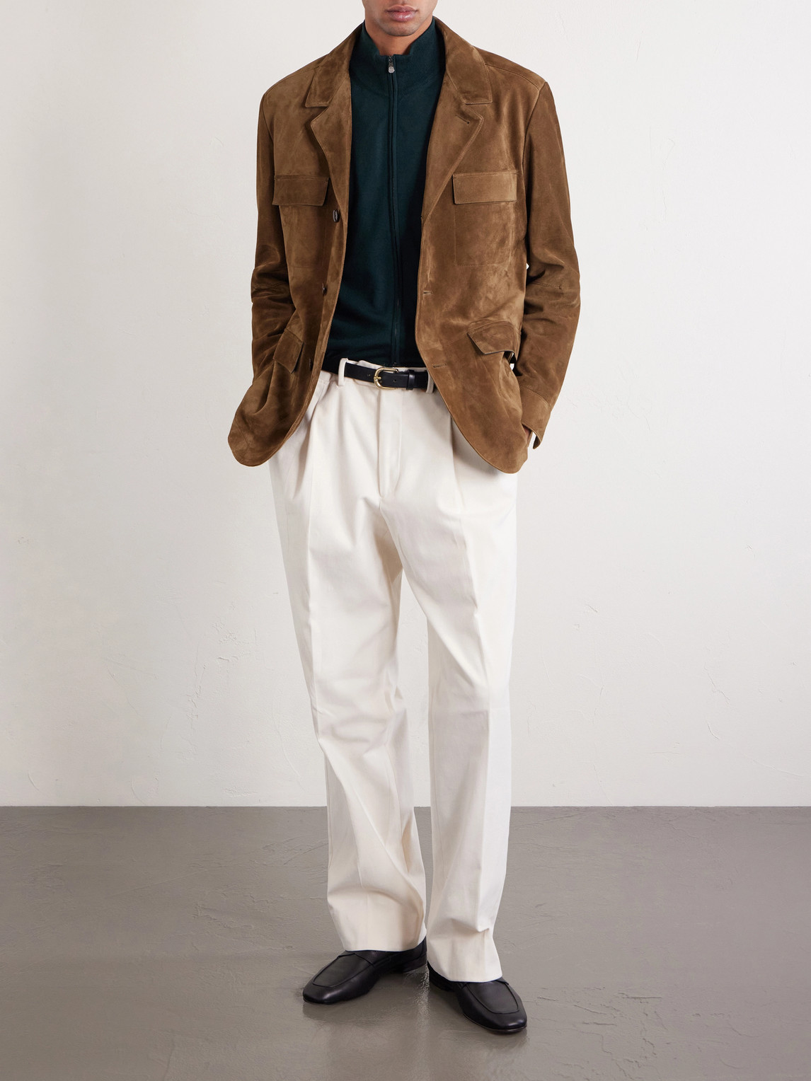 Slim-Fit Virgin Wool Zip-Up Cardigan