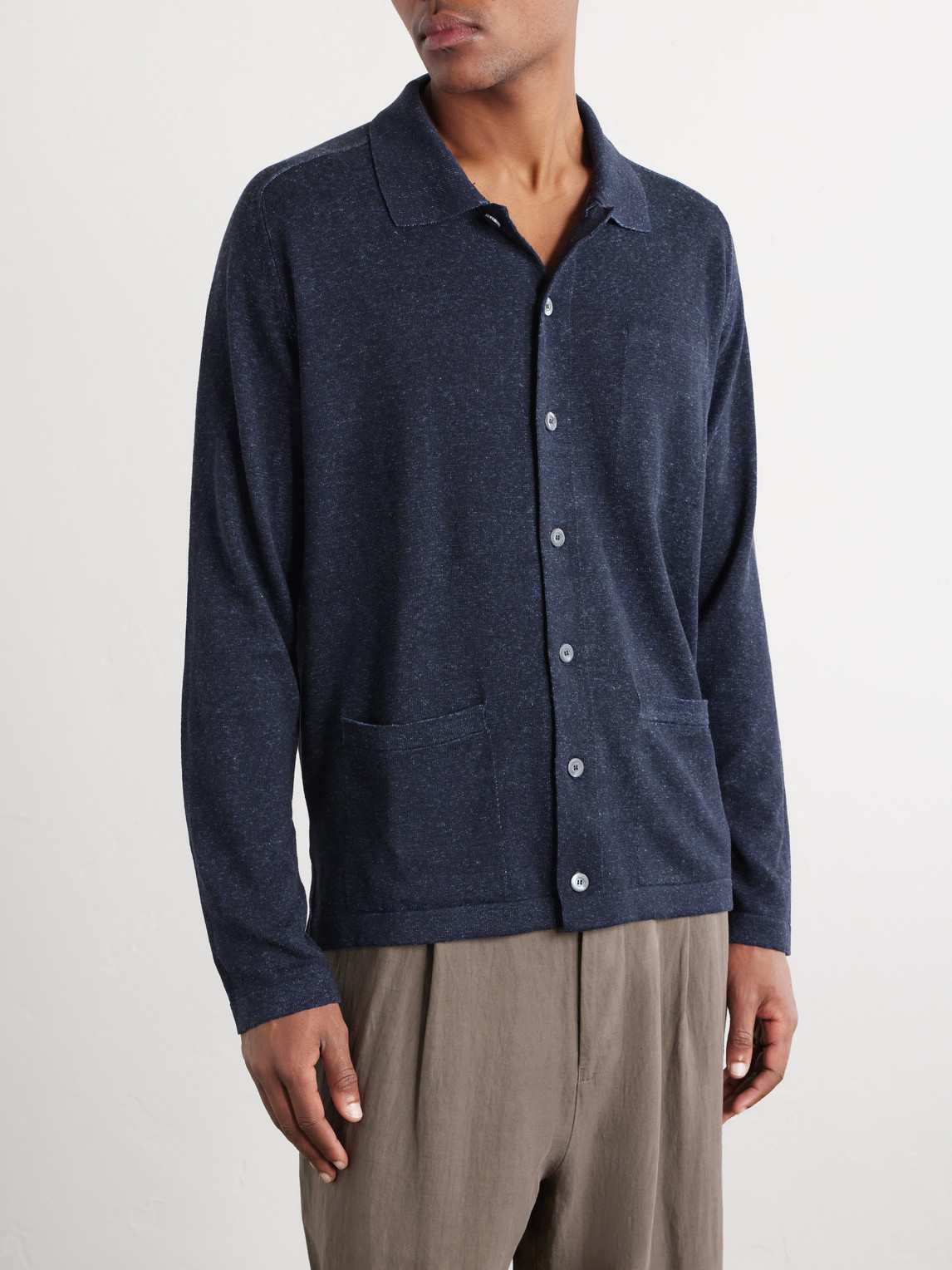 Silk And Linen-Blend Chore Overshirt