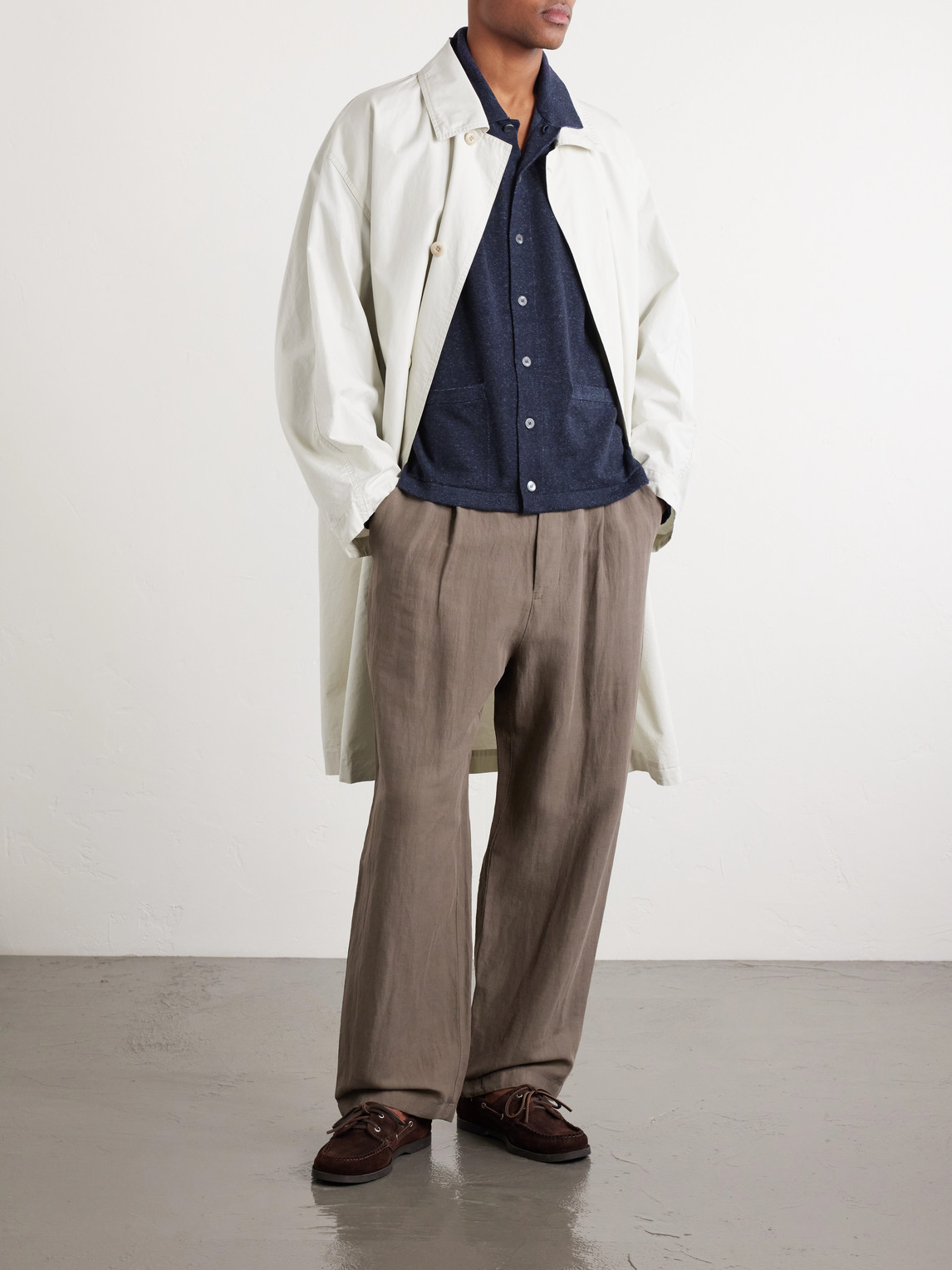 Silk And Linen-Blend Chore Overshirt