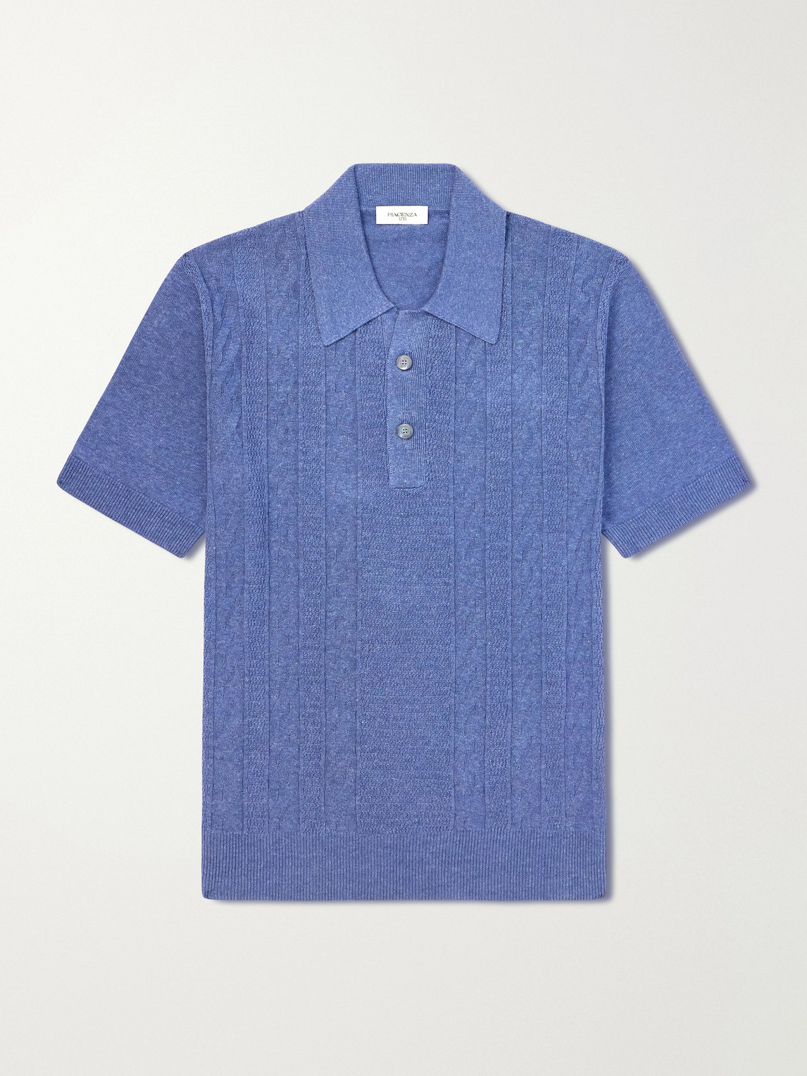 Piacenza 1733 Silk And Linen-blend Polo Shirt In Blue