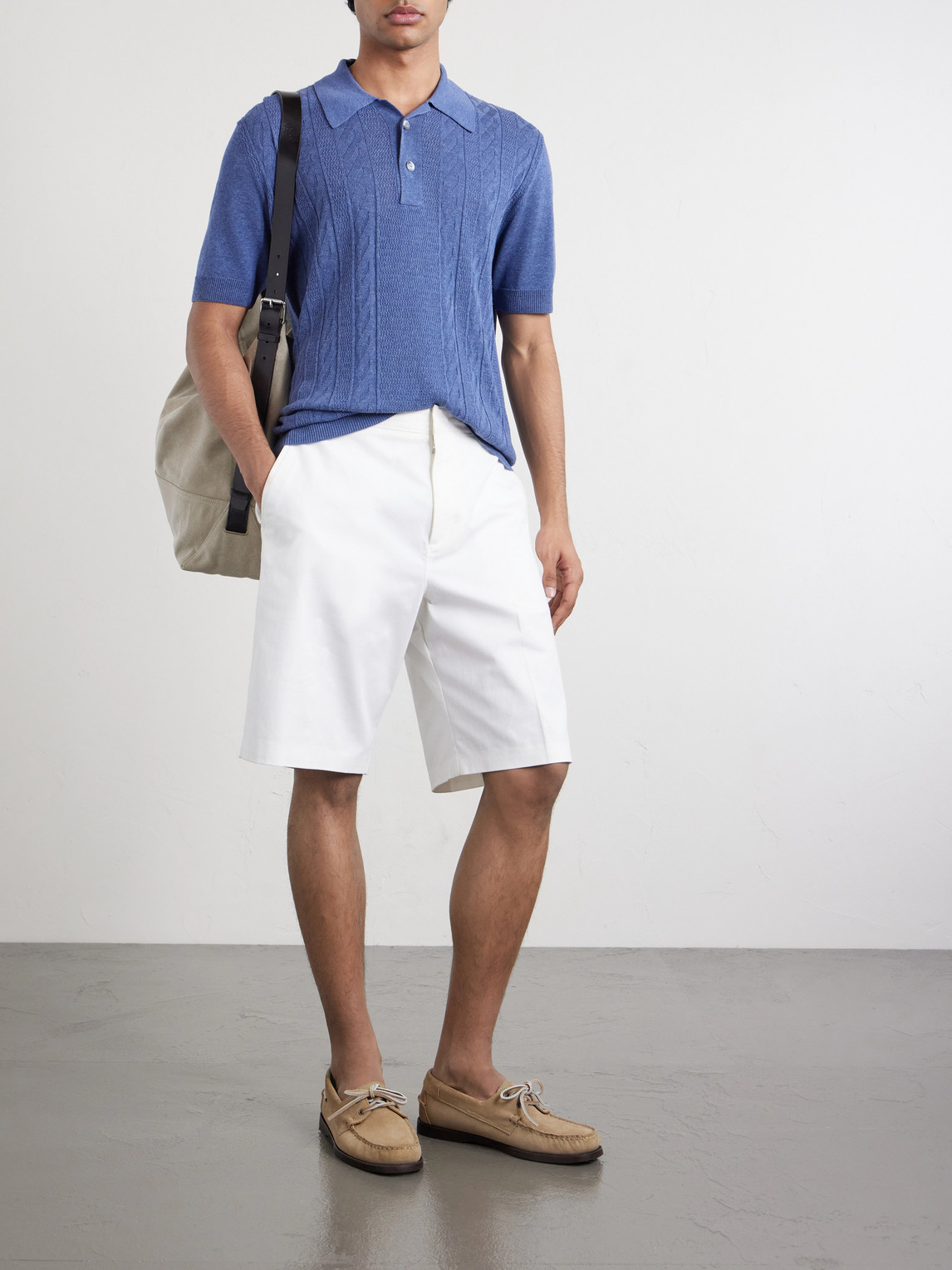 And Linen-Blend Polo Shirt