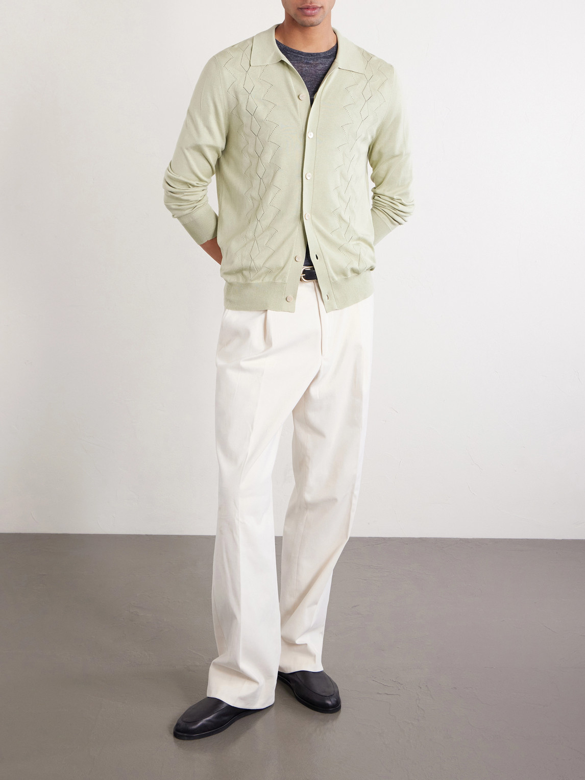 Pointelle-Knit Silk And Cotton-Blend Cardigan