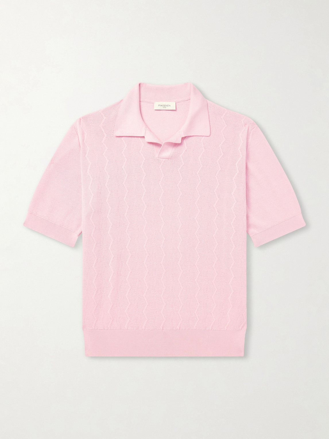 Piacenza 1733 Knitted Silk And Cotton-blend Polo Shirt In Pink