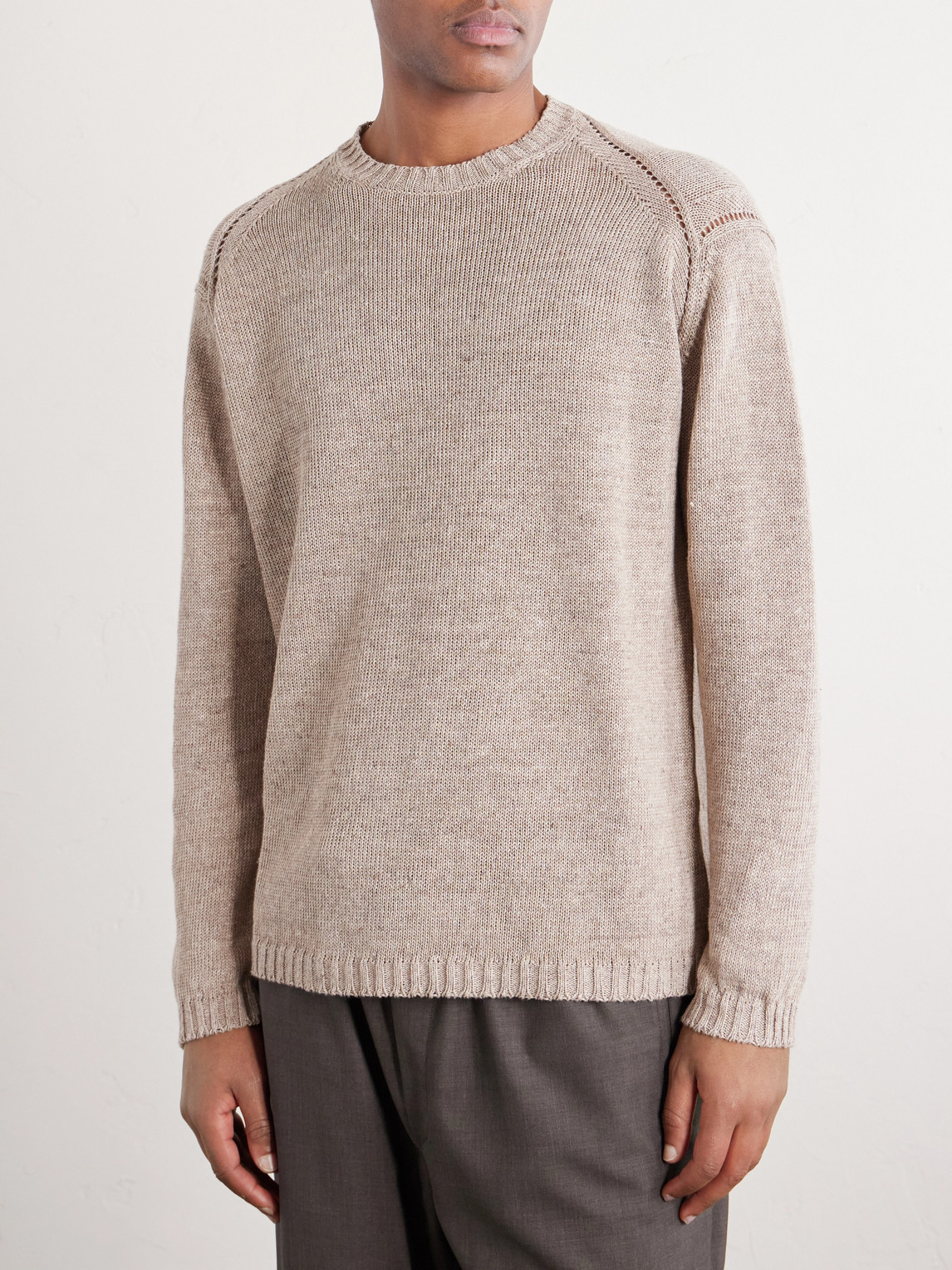  Piacenza 1733 - Cotton And Linen-blend Sweater - Men - Neutrals - It 48 