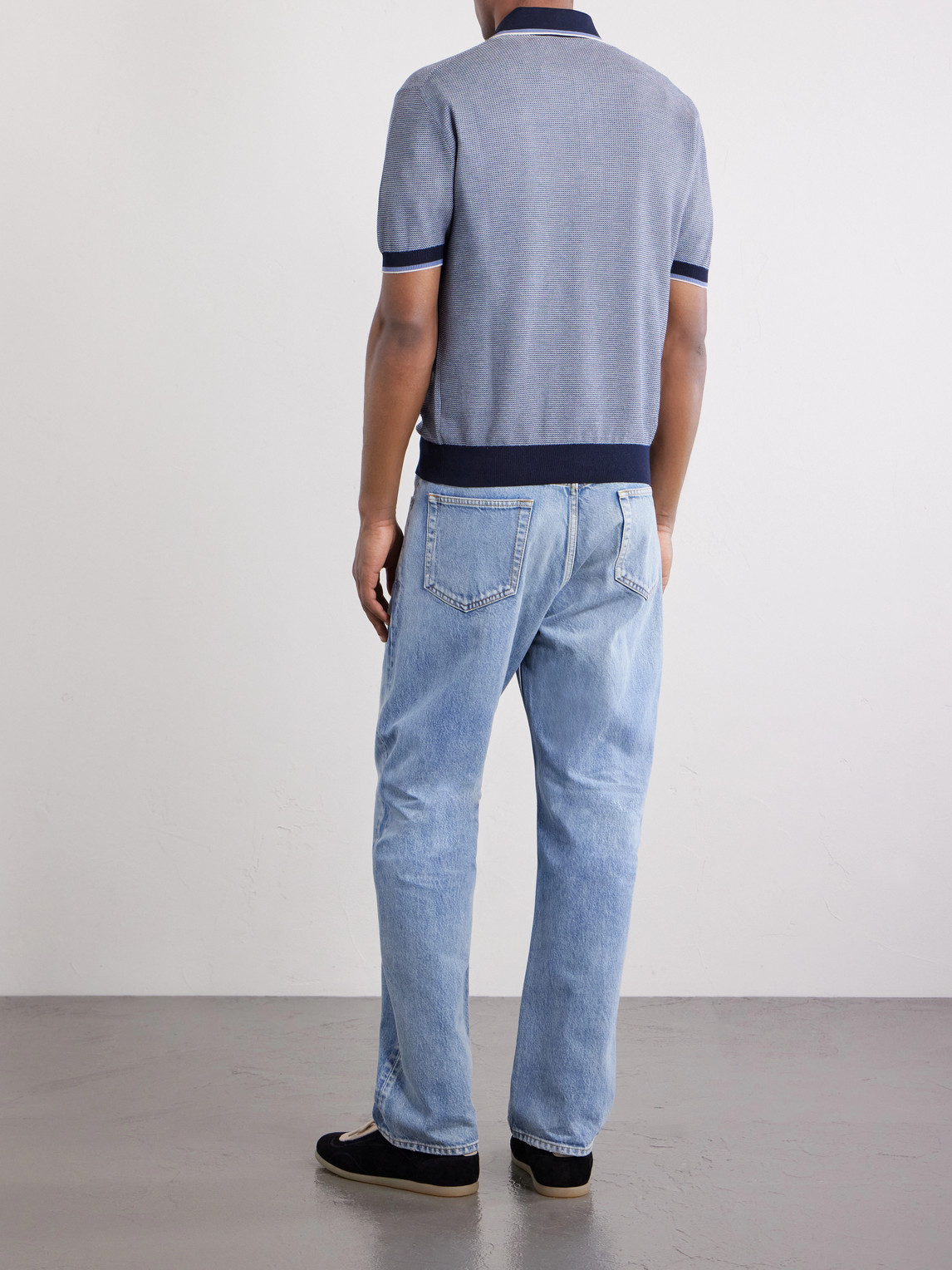 Honeycomb-Knit Cotton Polo Shirt