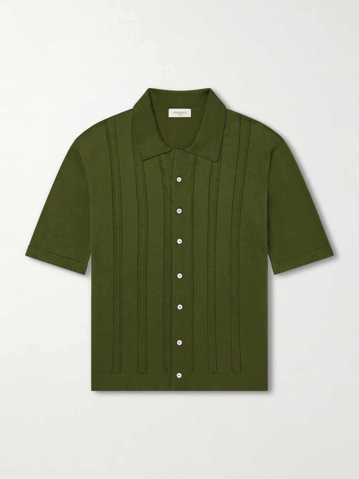 Piacenza 1733 Knitted Cotton Shirt In Green