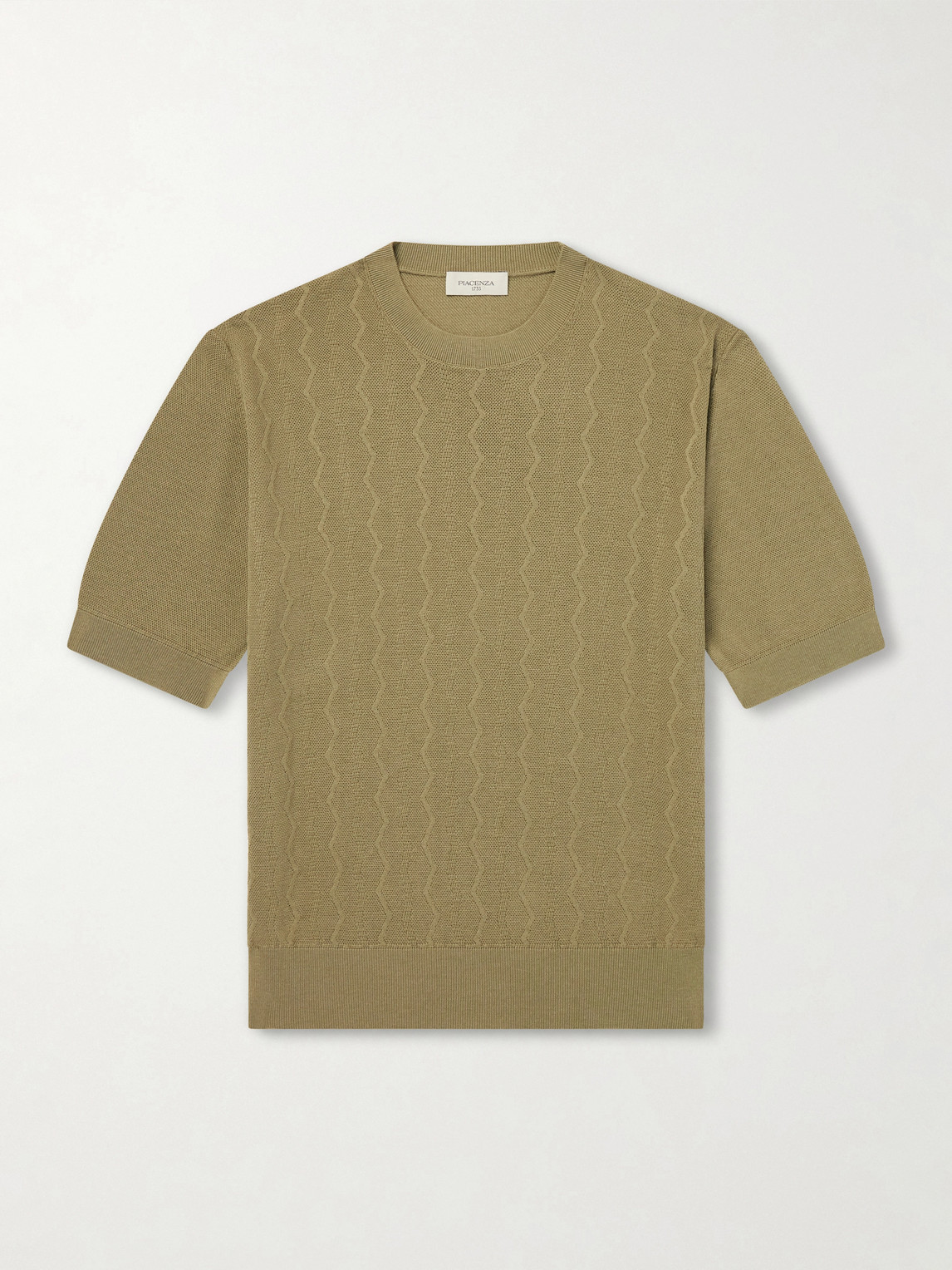 Piacenza 1733 Knitted Silk And Cotton-blend T-shirt In Green
