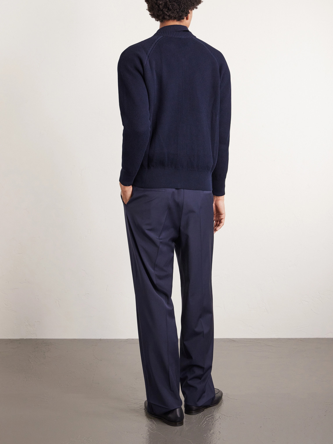 Slim-Fit Honeycomb-Knit Cotton Bomber Jacket