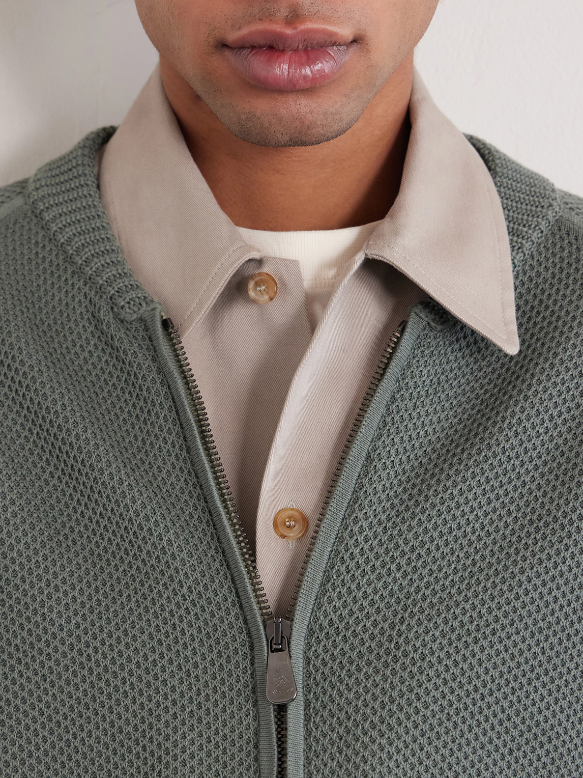 Slim-Fit Honeycomb-Knit Cotton Bomber Jacket
