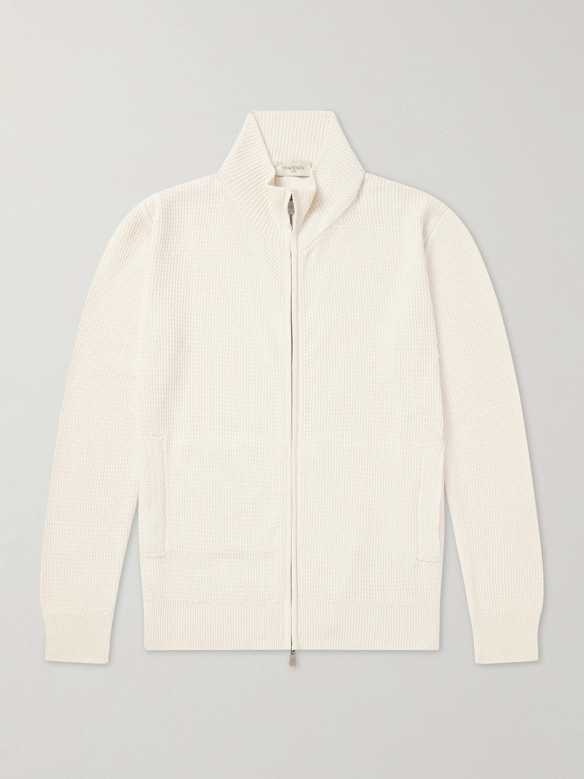 Piacenza 1733 Knitted Silk And Linen-blend Zip-up Cardigan In Neutral