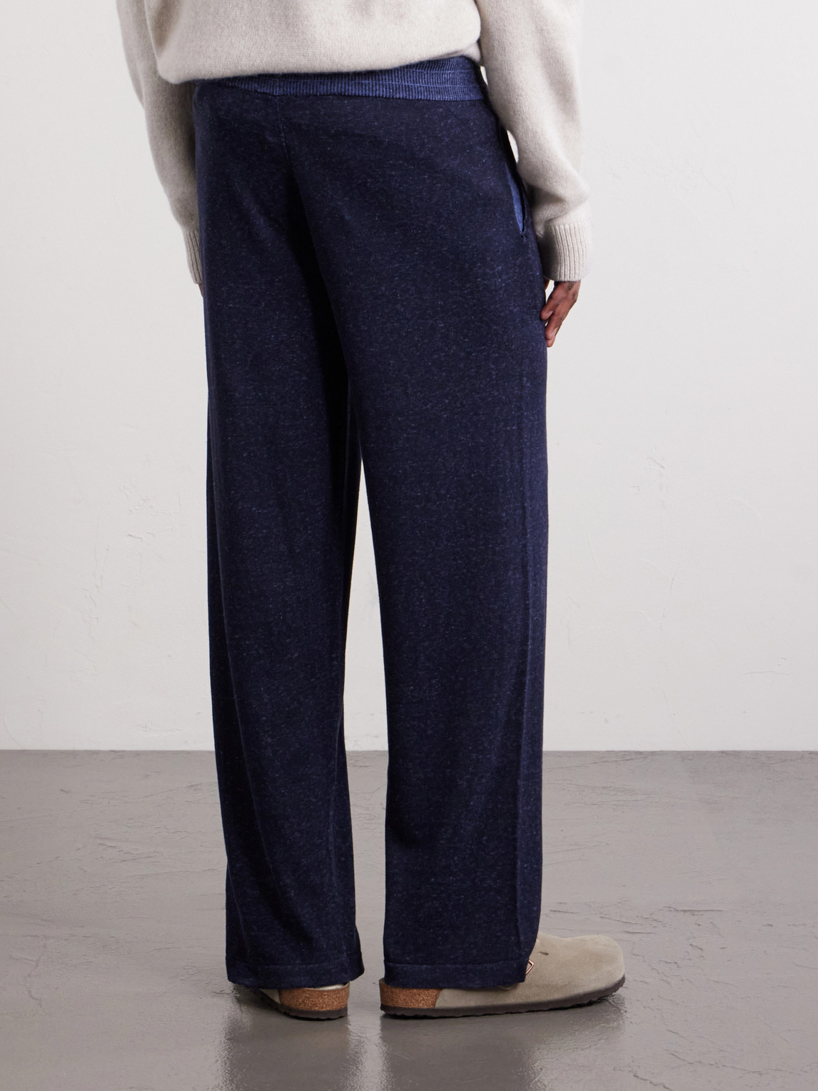 Straight-Leg Silk And Linen-Blend Drawstring Sweatpants