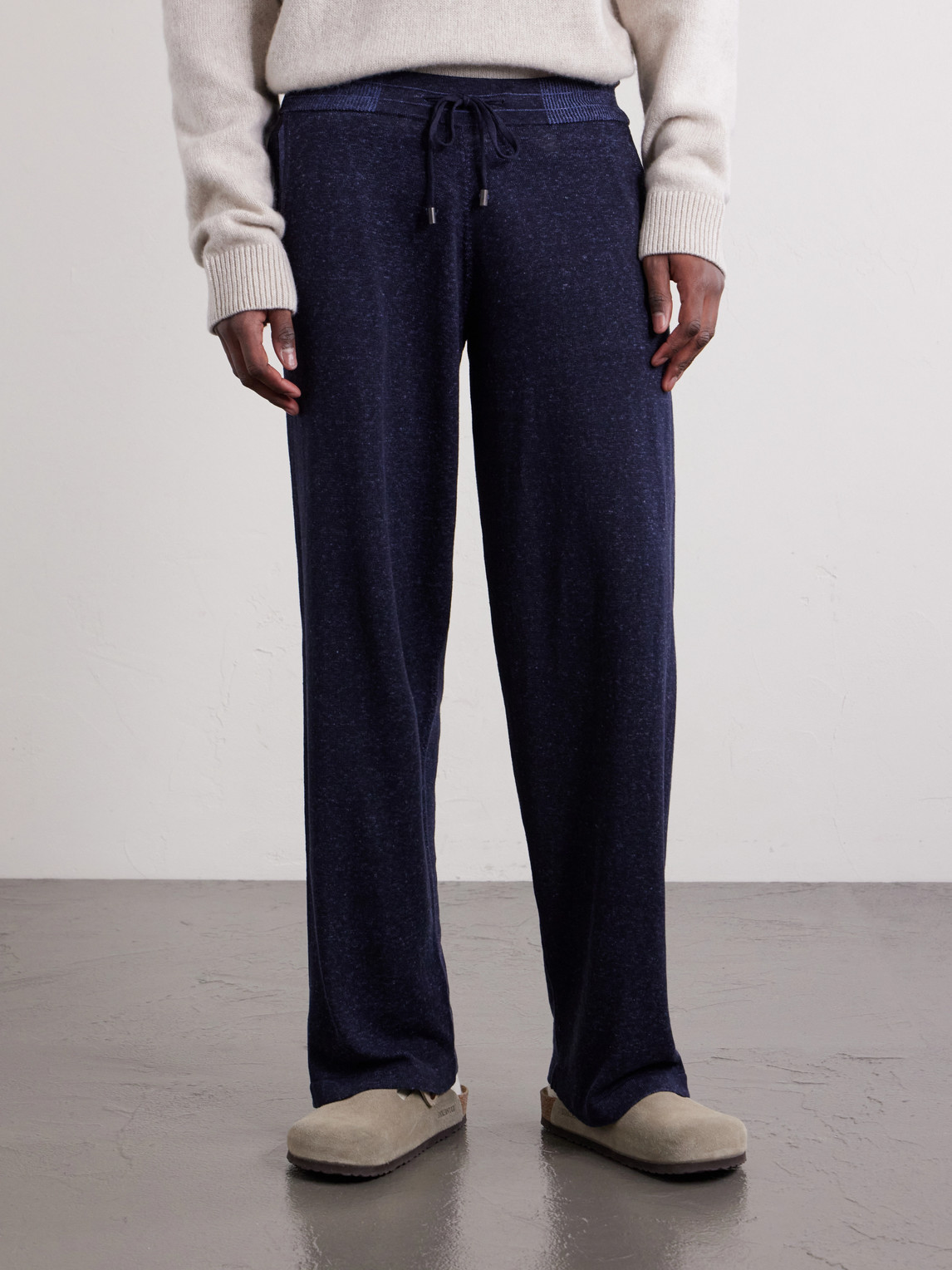 Straight-Leg Silk And Linen-Blend Drawstring Sweatpants