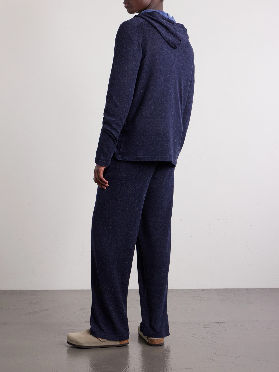 Knitted Silk And Linen-Blend Zip-Up Hoodie