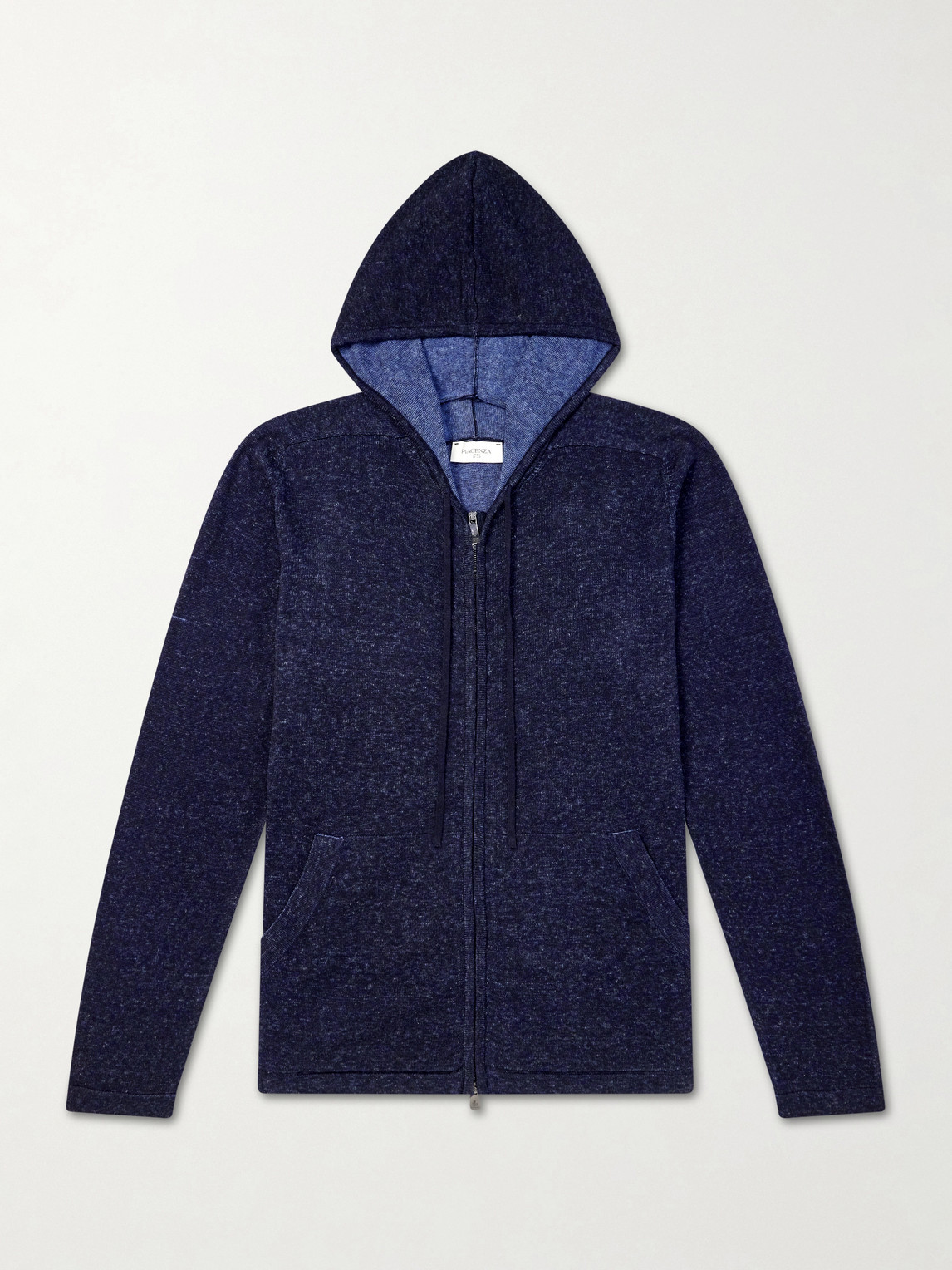 Piacenza 1733 Knitted Silk And Linen-blend Zip-up Hoodie In Blue
