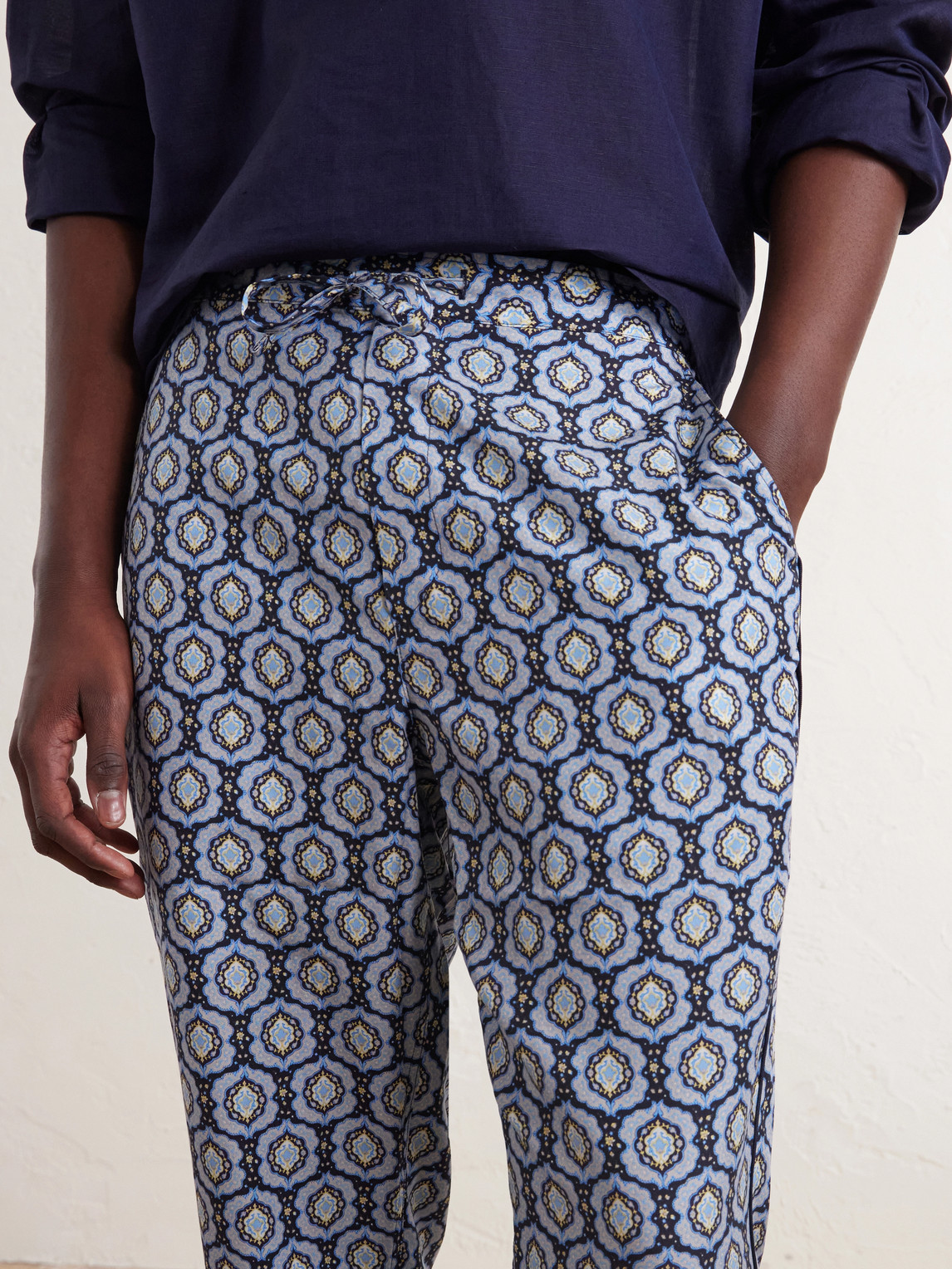 Alfred Straight-Leg Printed Lyocell-Satin Trousers
