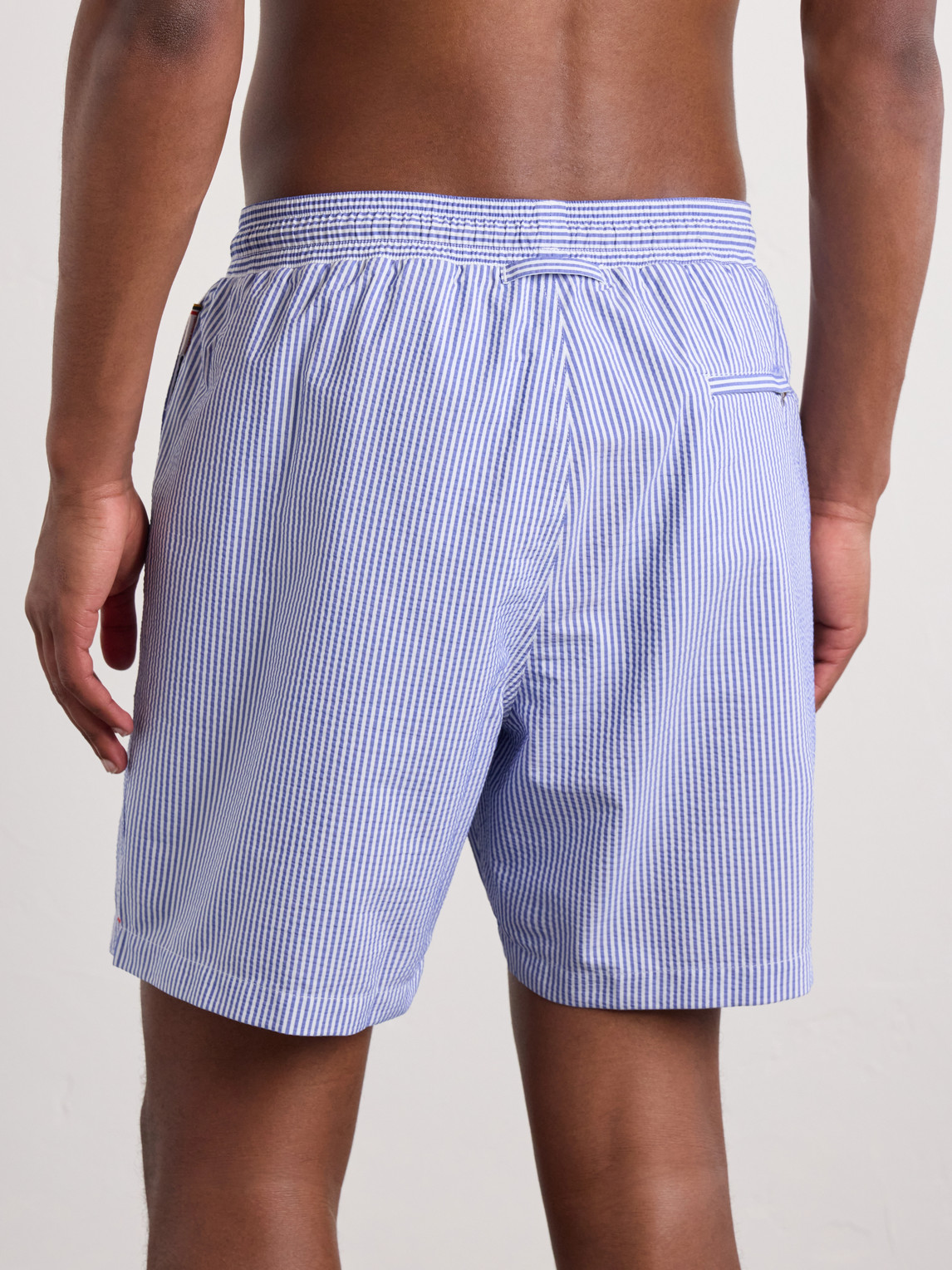  Orlebar Brown - Mastiff Ii Straight-leg Mid-length Striped Seersucker Swim Shorts - Men - Blue - Uk/us 32 