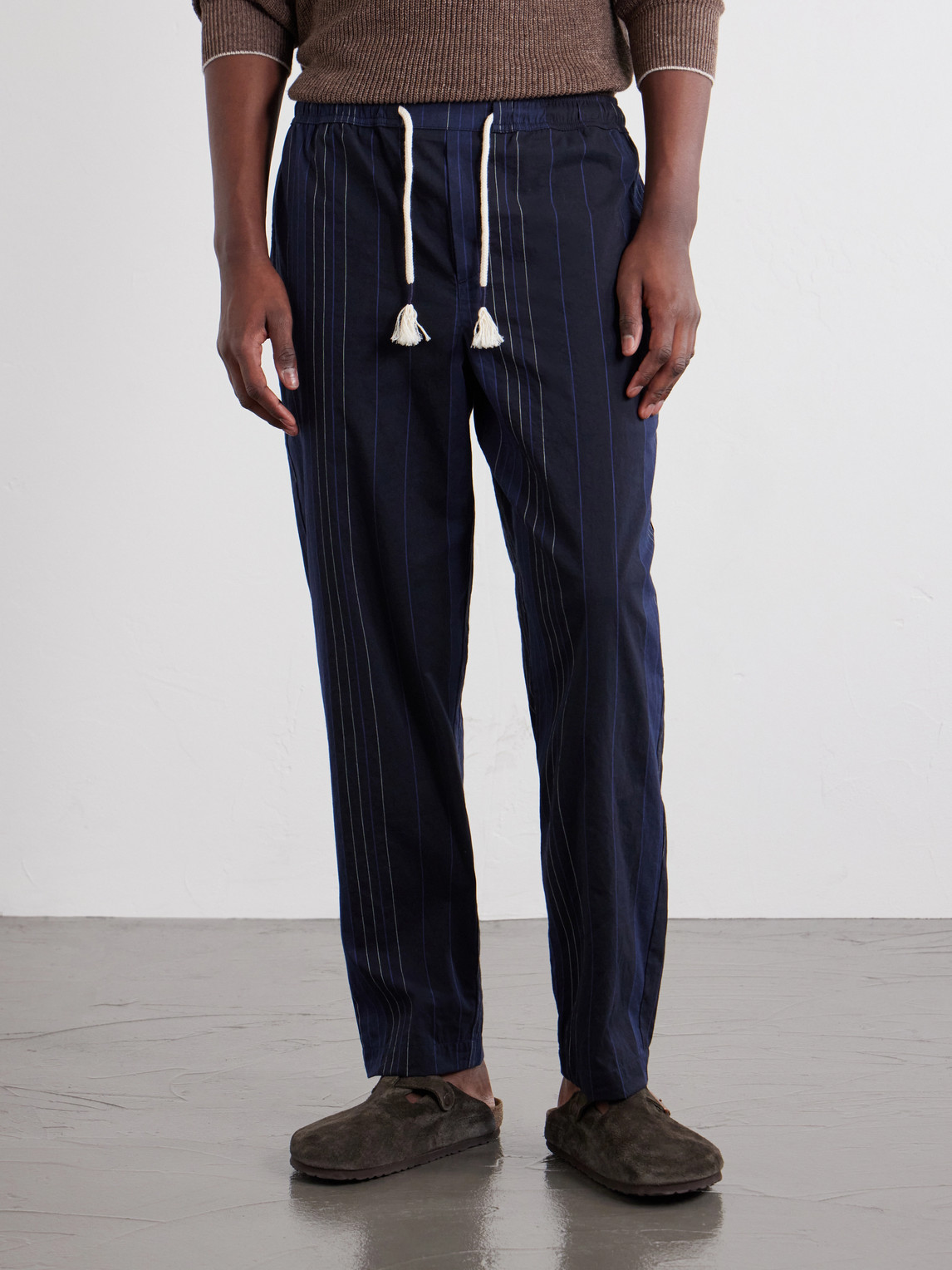  Orlebar Brown - Sonoran Velo Straight-leg Striped Cotton Drawstring Trousers - Men - Blue - Uk/us 30 