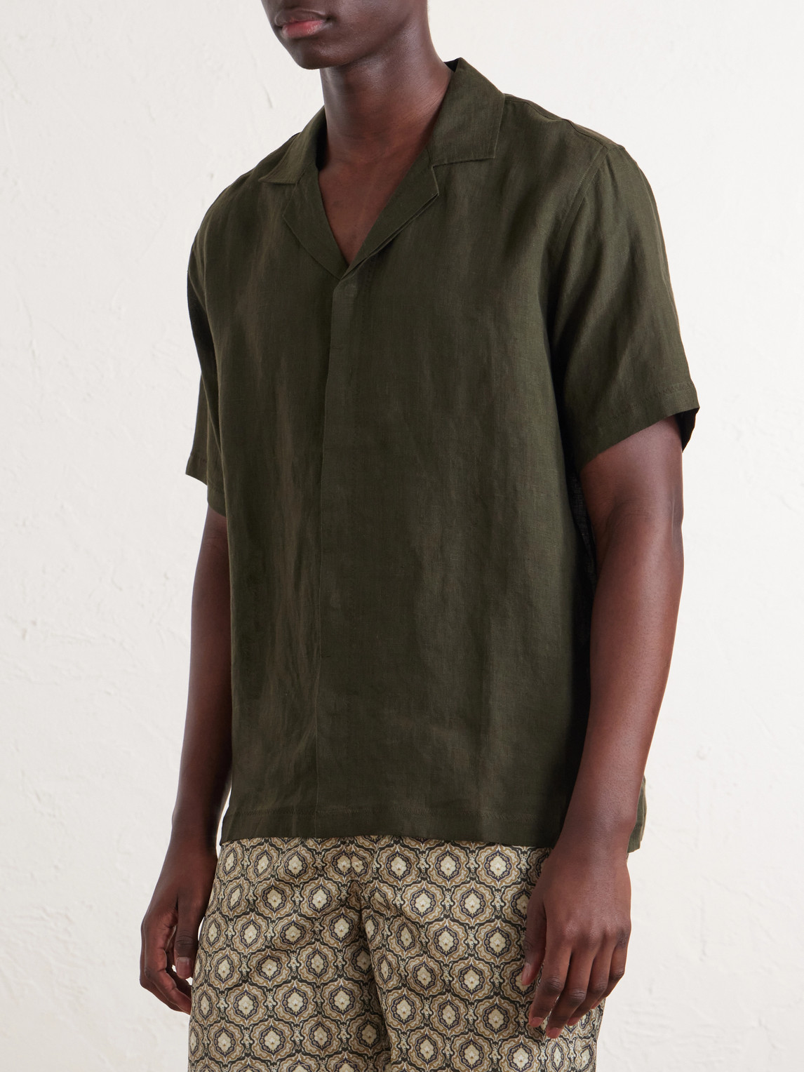 Maitan Ii Camp-Collar Linen Shirt