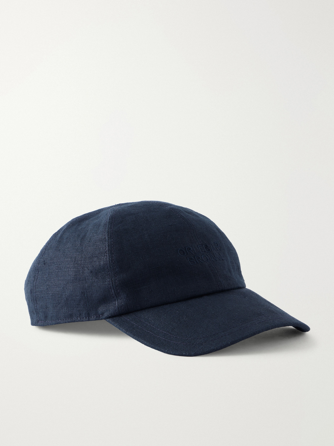 Orlebar Brown Barney Logo-embroidered Linen-twill Baseball Cap In Blue