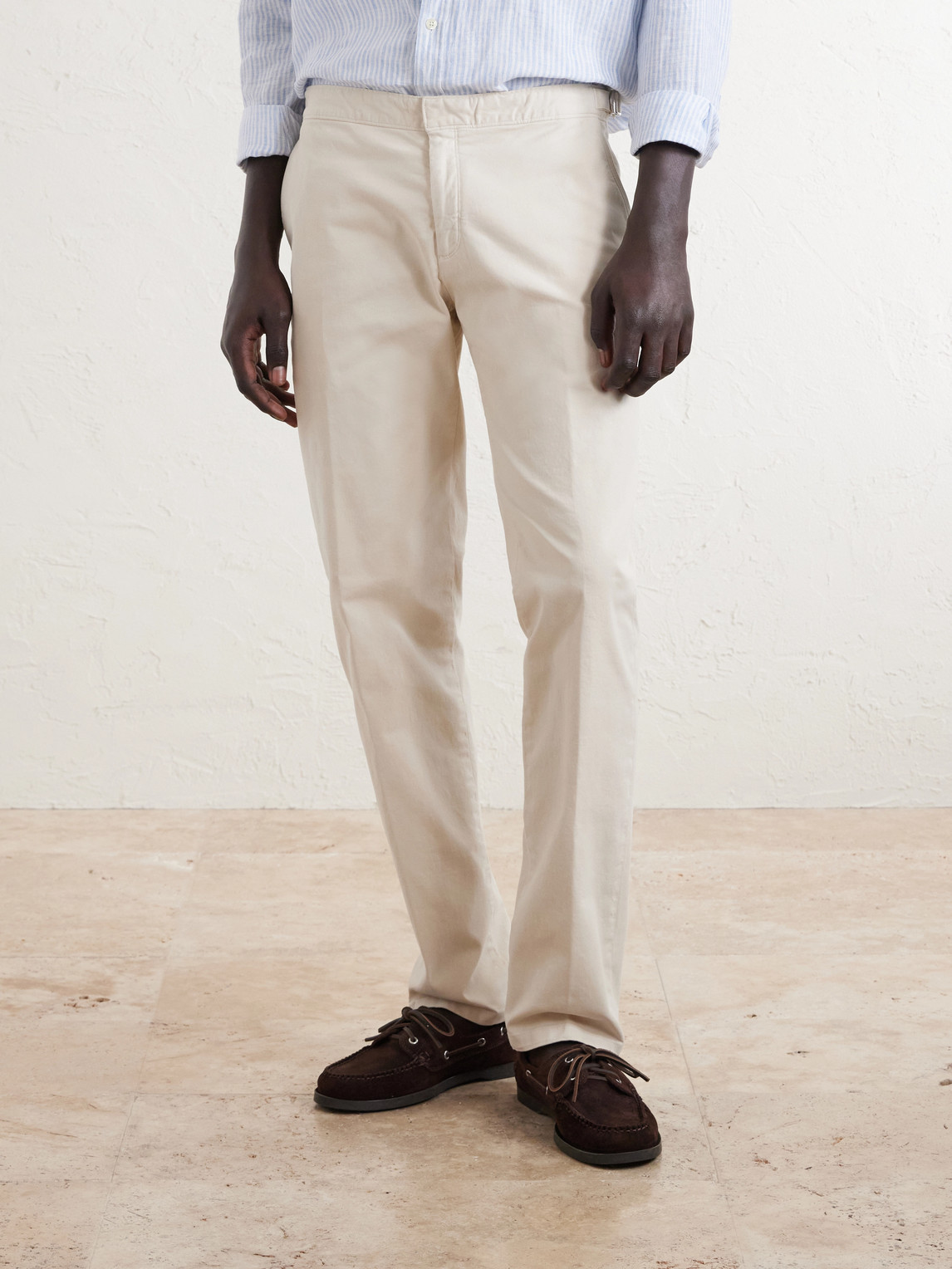  Orlebar Brown - Fallon Slim-fit Straight-leg Organic Cotton-blend Twill Trousers - Men - Neutrals - Uk/us 28 