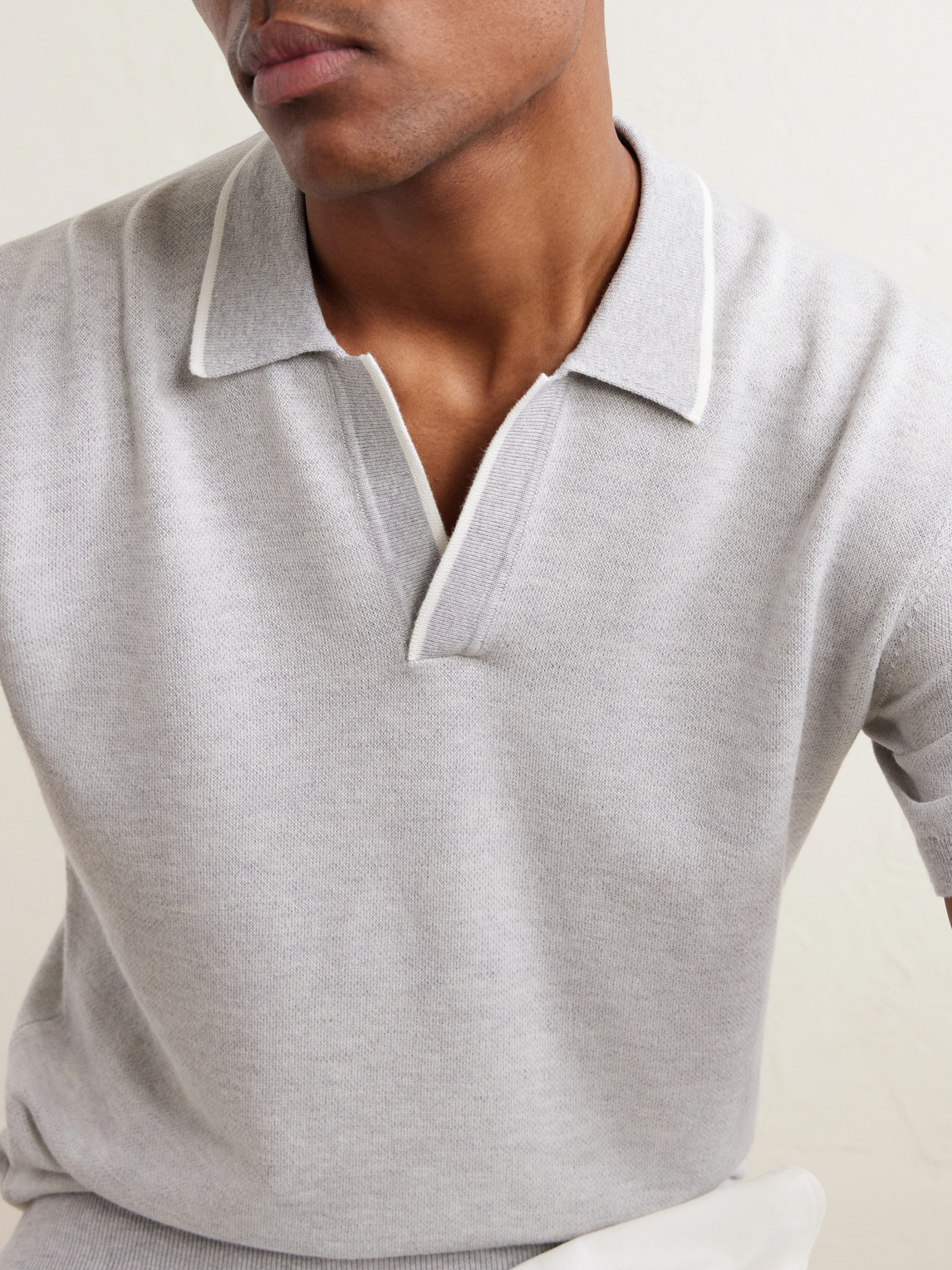 Horton Cotton And Wool-Blend Polo Shirt