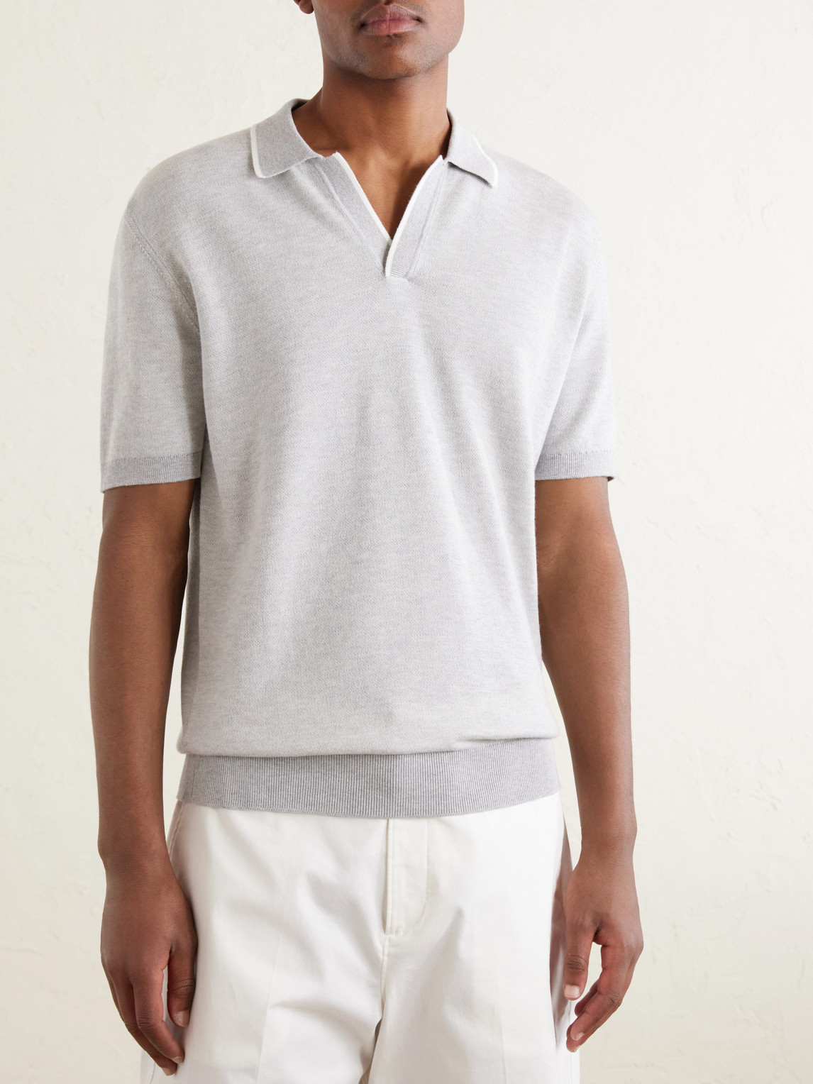 Horton Cotton And Wool-Blend Polo Shirt