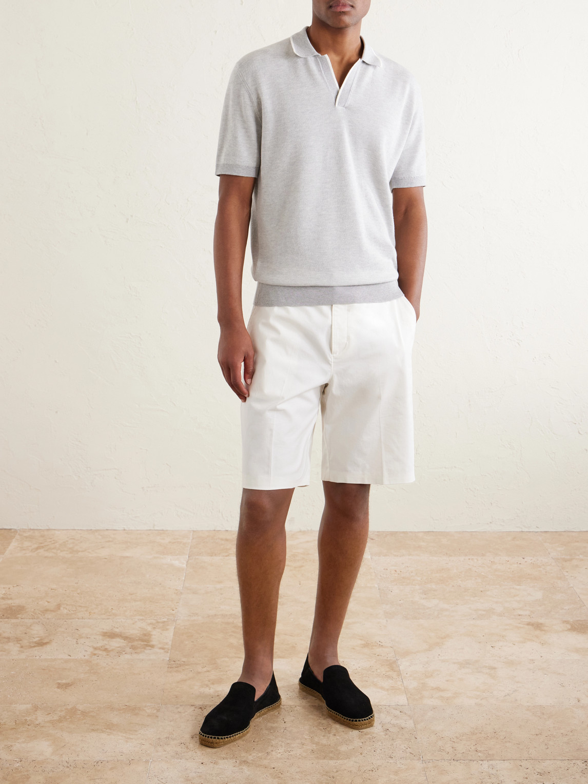 Horton Cotton And Wool-Blend Polo Shirt