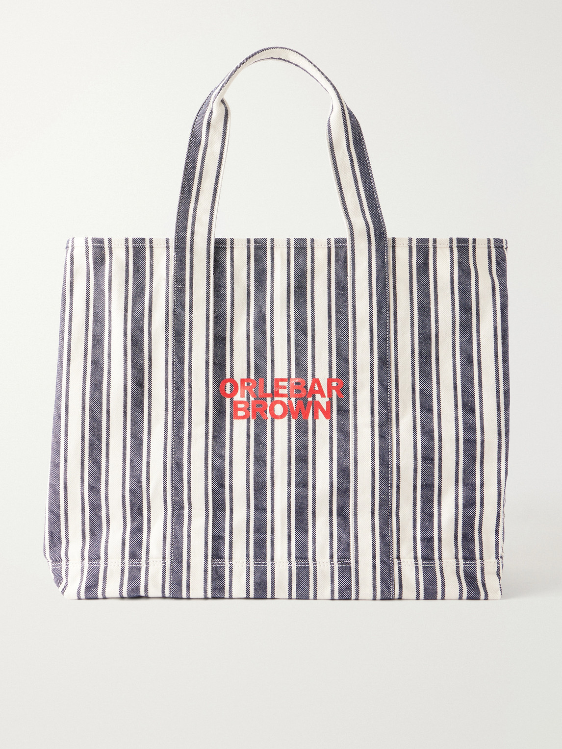 Orlebar Brown Beach Bound Striped Cotton Tote Bag In Blue