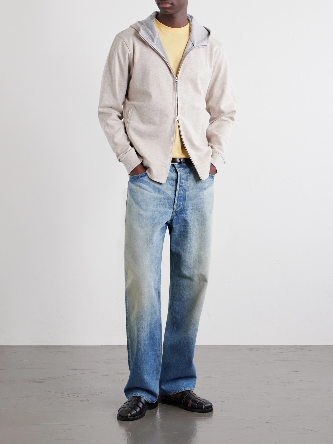 Cotton-Blend Zip-Up Hoodie