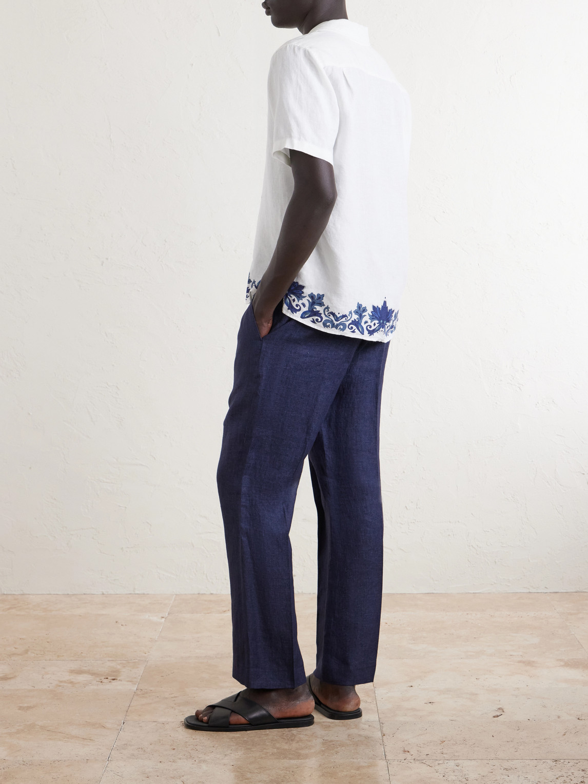 Maitan Mirabello Camp-Collar Linen