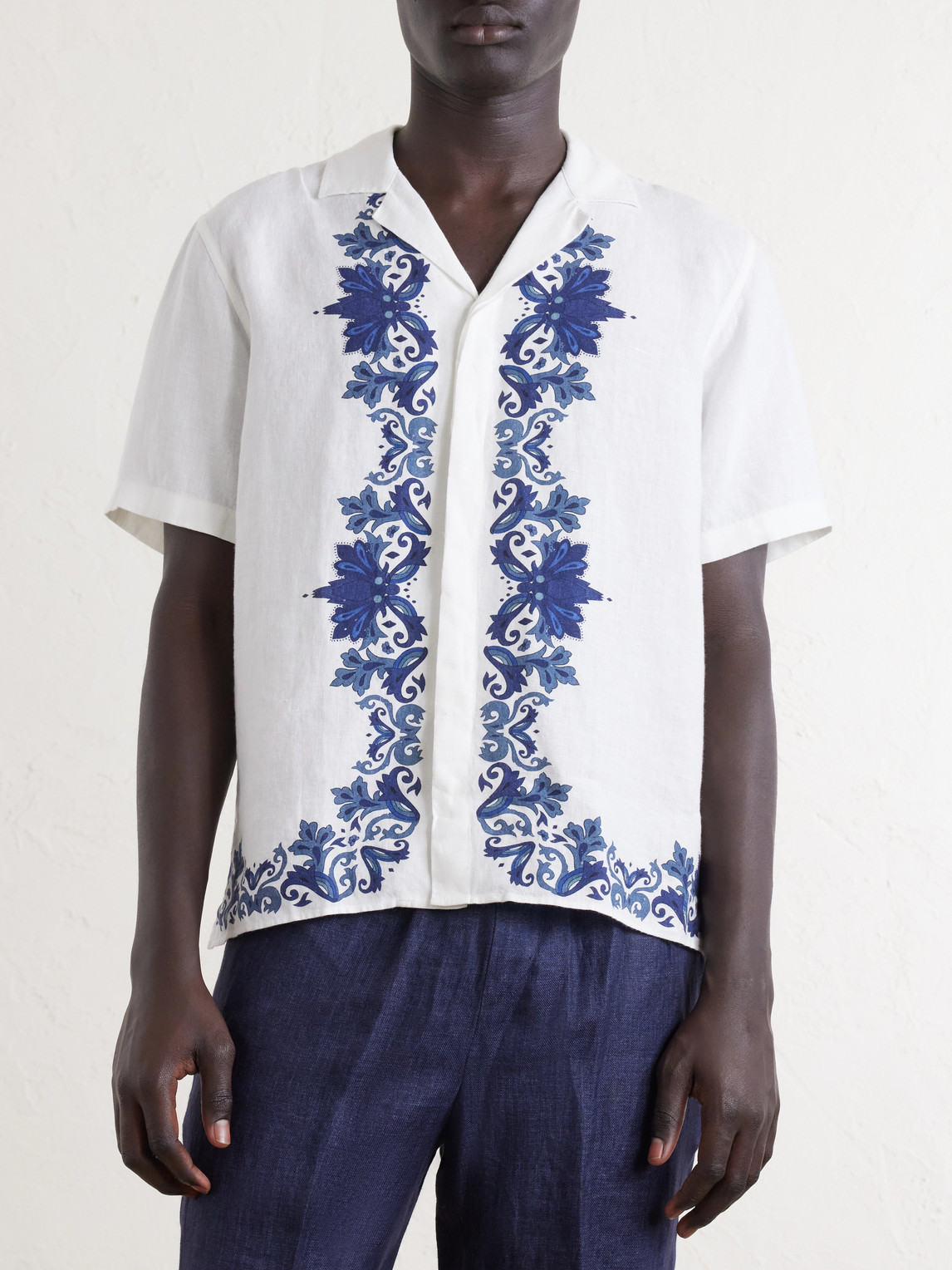 Maitan Mirabello Camp-Collar Linen