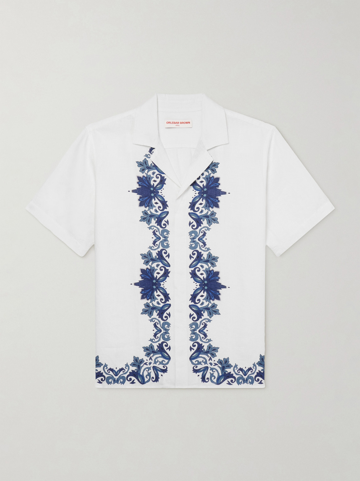 Orlebar Brown Maitan Mirabello Camp-Collar Printed Linen Shirt - Men
