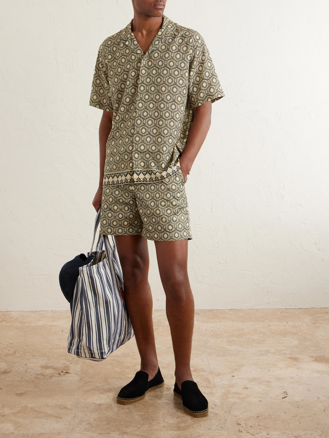 Maitan Passetto Camp-Collar Printed Lyocell Shirt