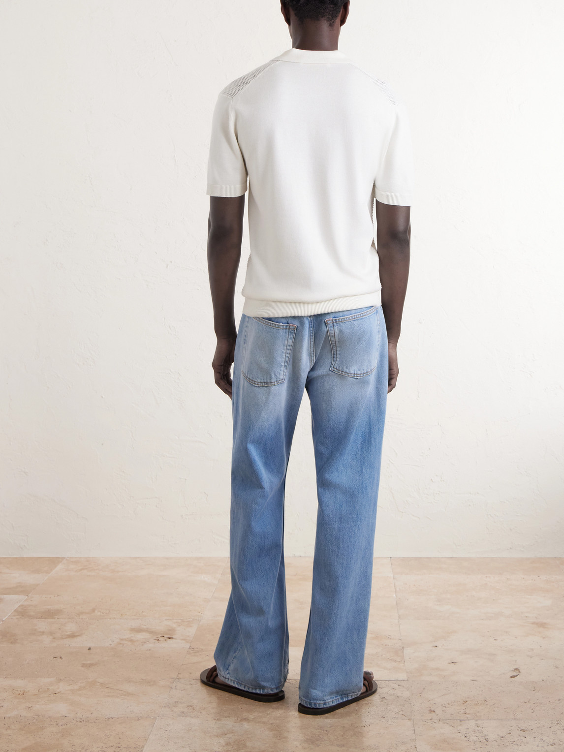 Burnham Tie Stitch Ii Silk And Cotton-Blend Polo Shirt