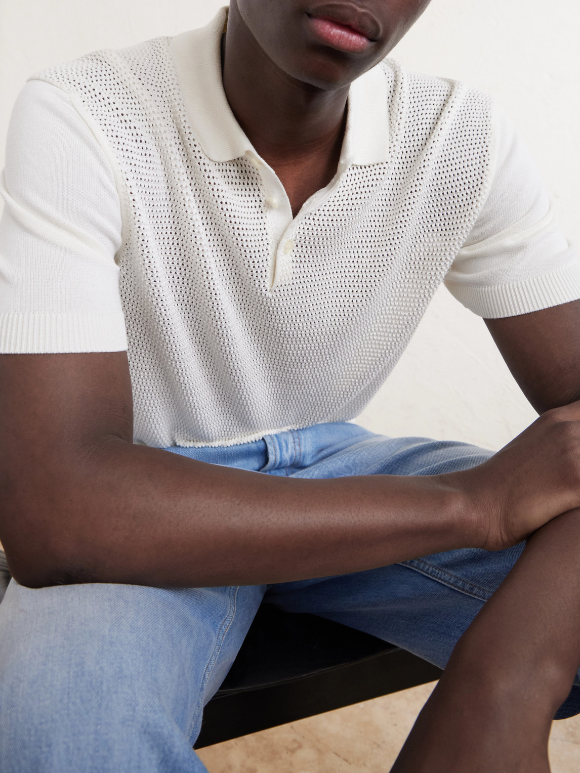 Burnham Tie Stitch Ii Silk And Cotton-Blend Polo Shirt
