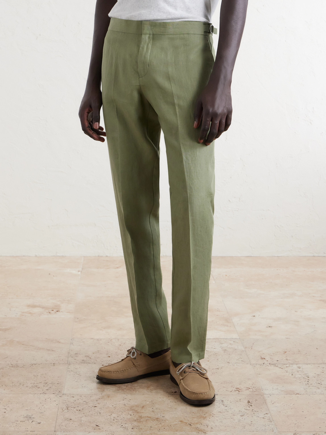 Griffon Tapered Linen Trousers