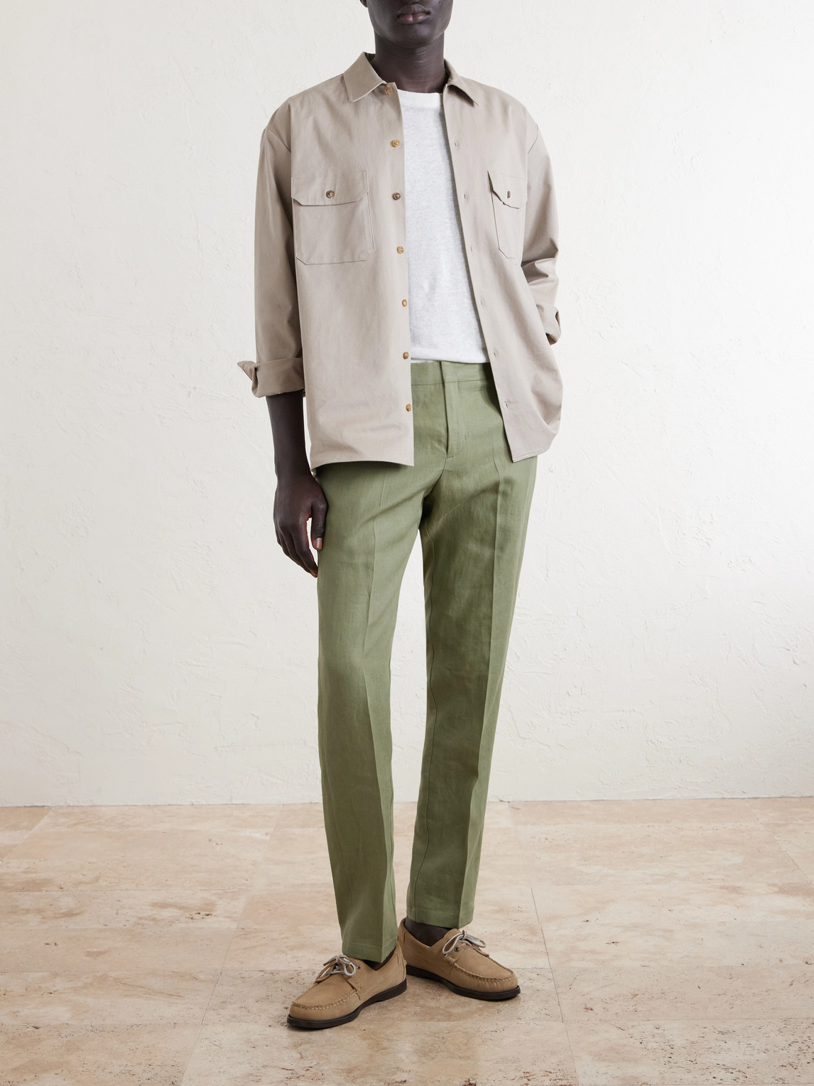 Griffon Tapered Linen Trousers
