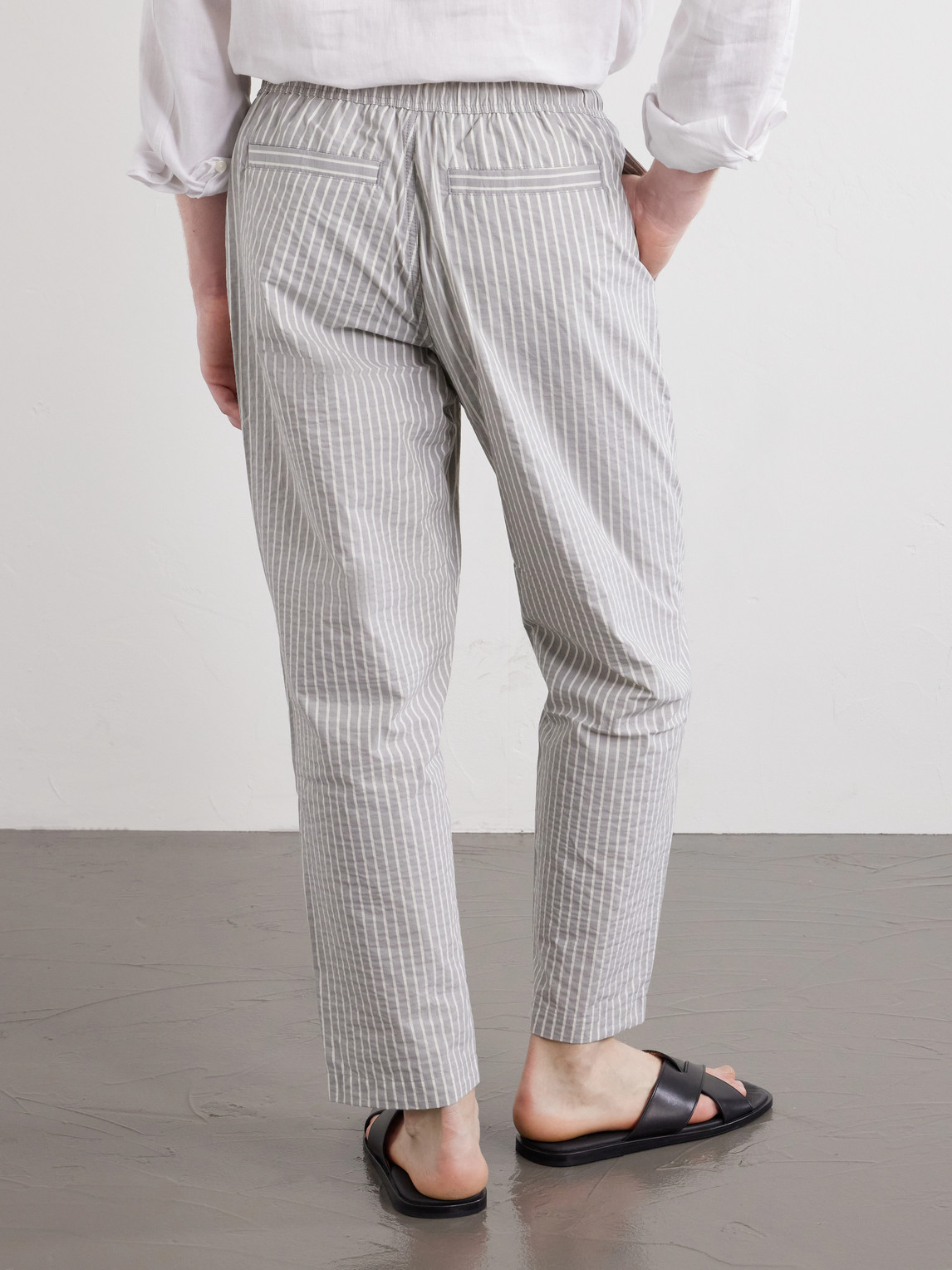  Orlebar Brown - Sonoran Straight-leg Striped Cotton-blend Seersucker Trousers - Men - Gray - Uk/us 30 