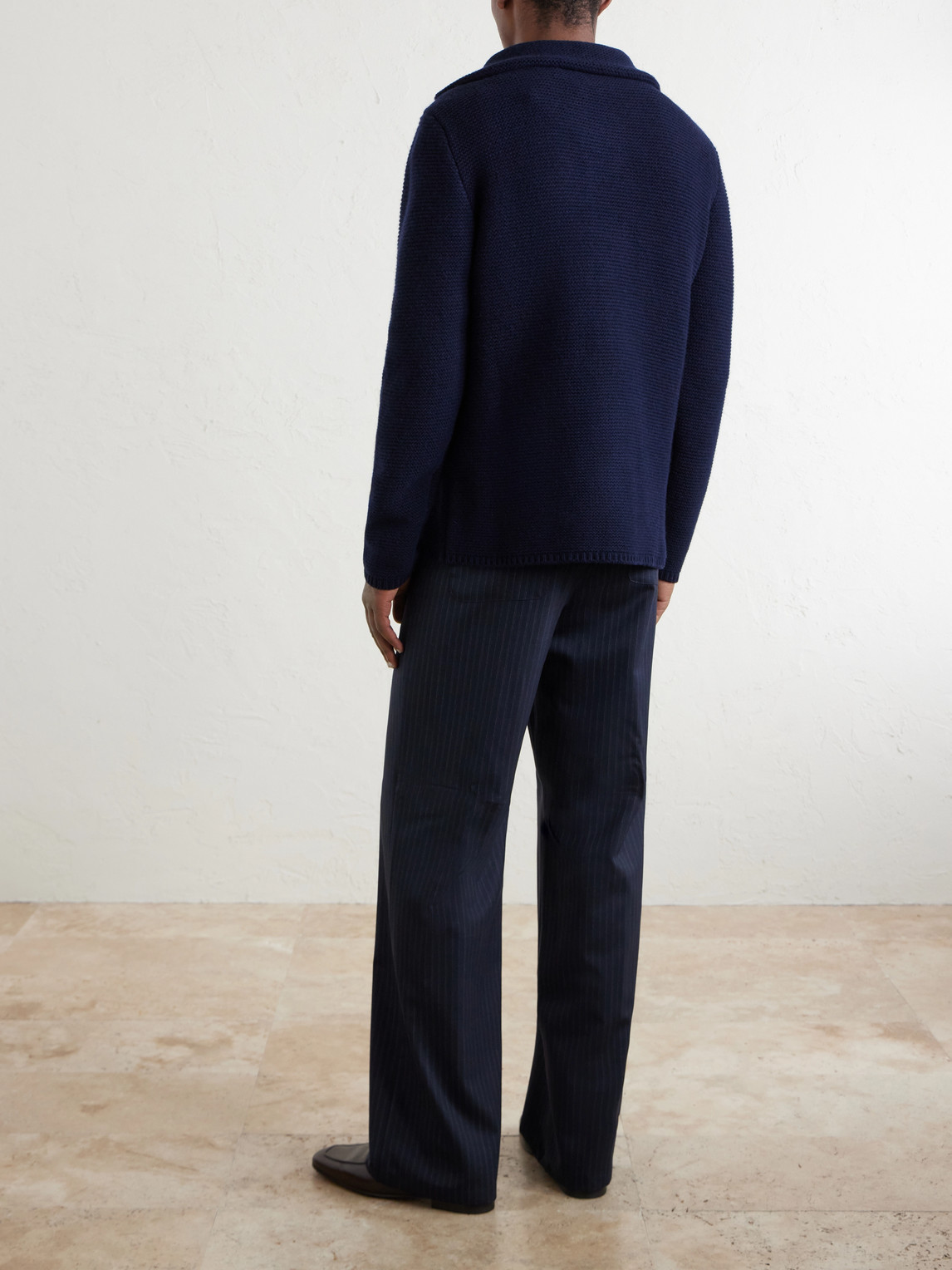  Altea - Knitted Virgin Wool Blazer - Men - Blue - Xs 