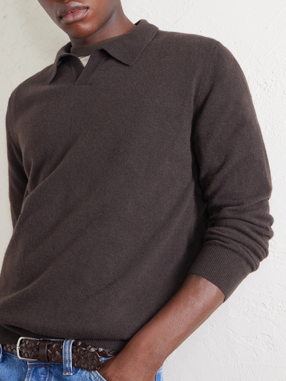 Virgin Wool Polo Sweater