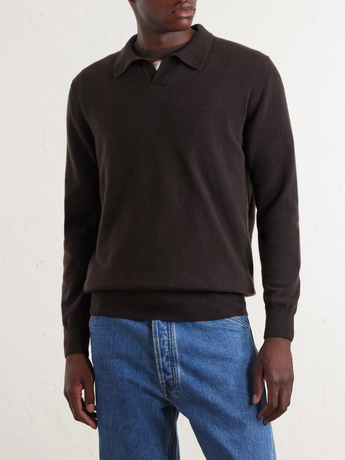 Virgin Wool Polo Sweater
