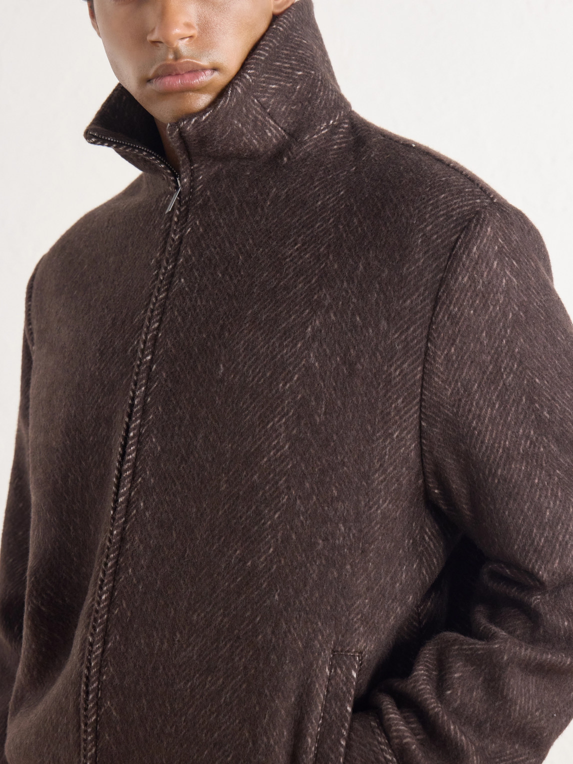 Arden Herringbone Blouson Jacket