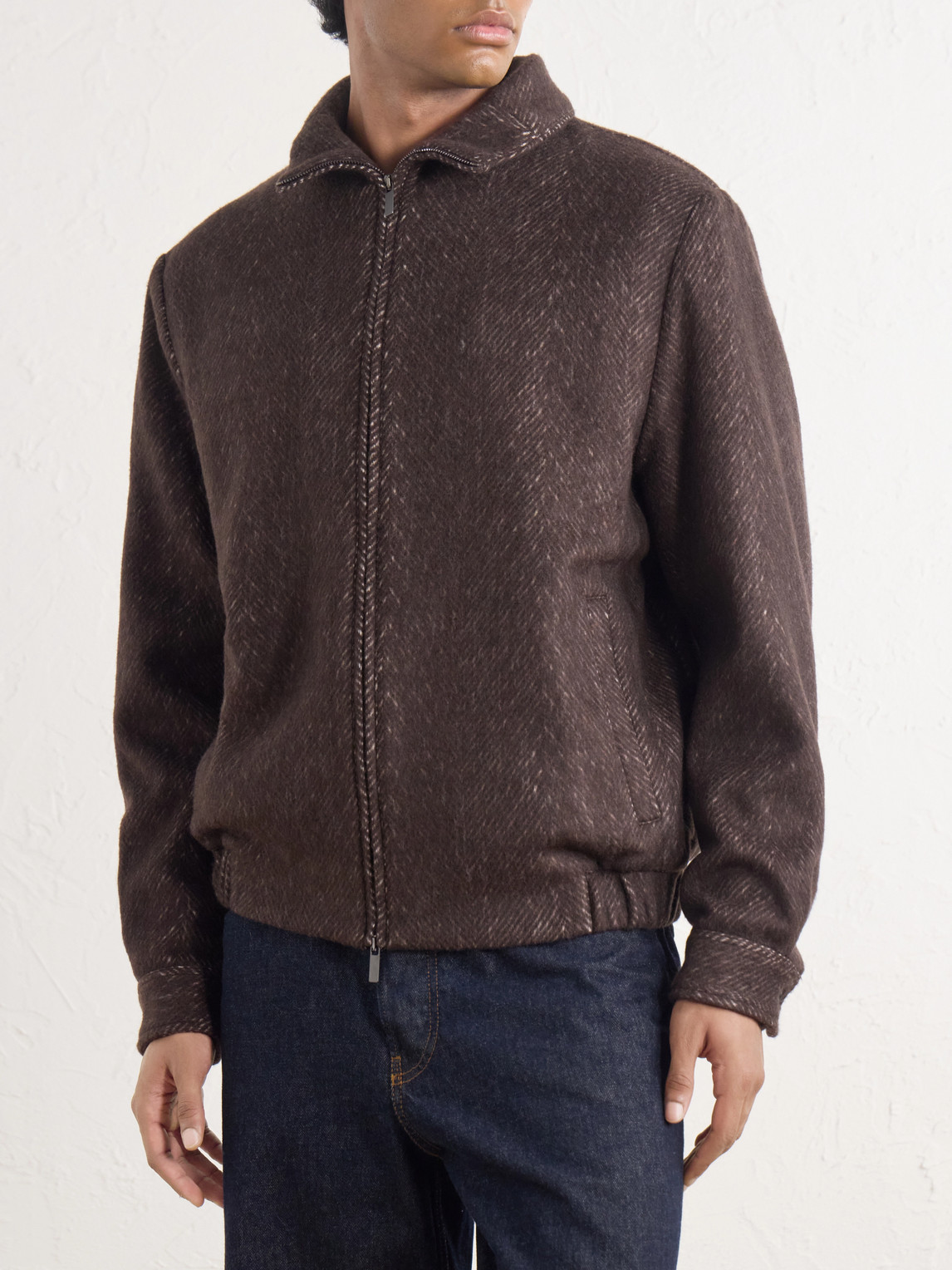 Arden Herringbone Blouson Jacket