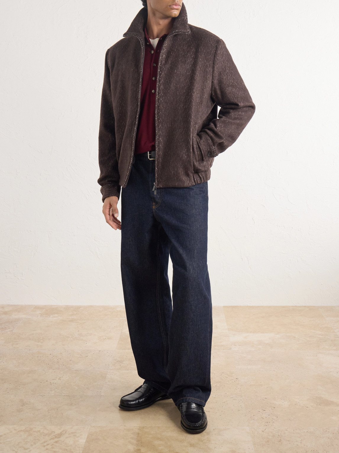 Arden Herringbone Blouson Jacket