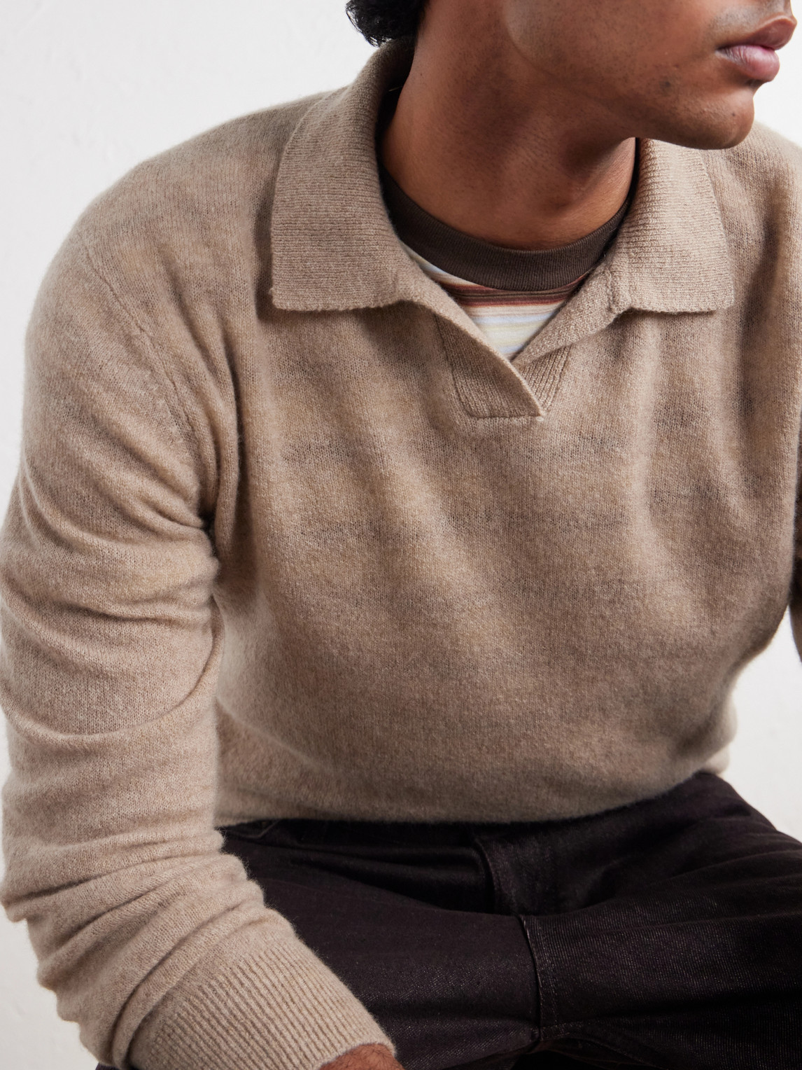 Wool And Cashmere-Blend Polo Sweater