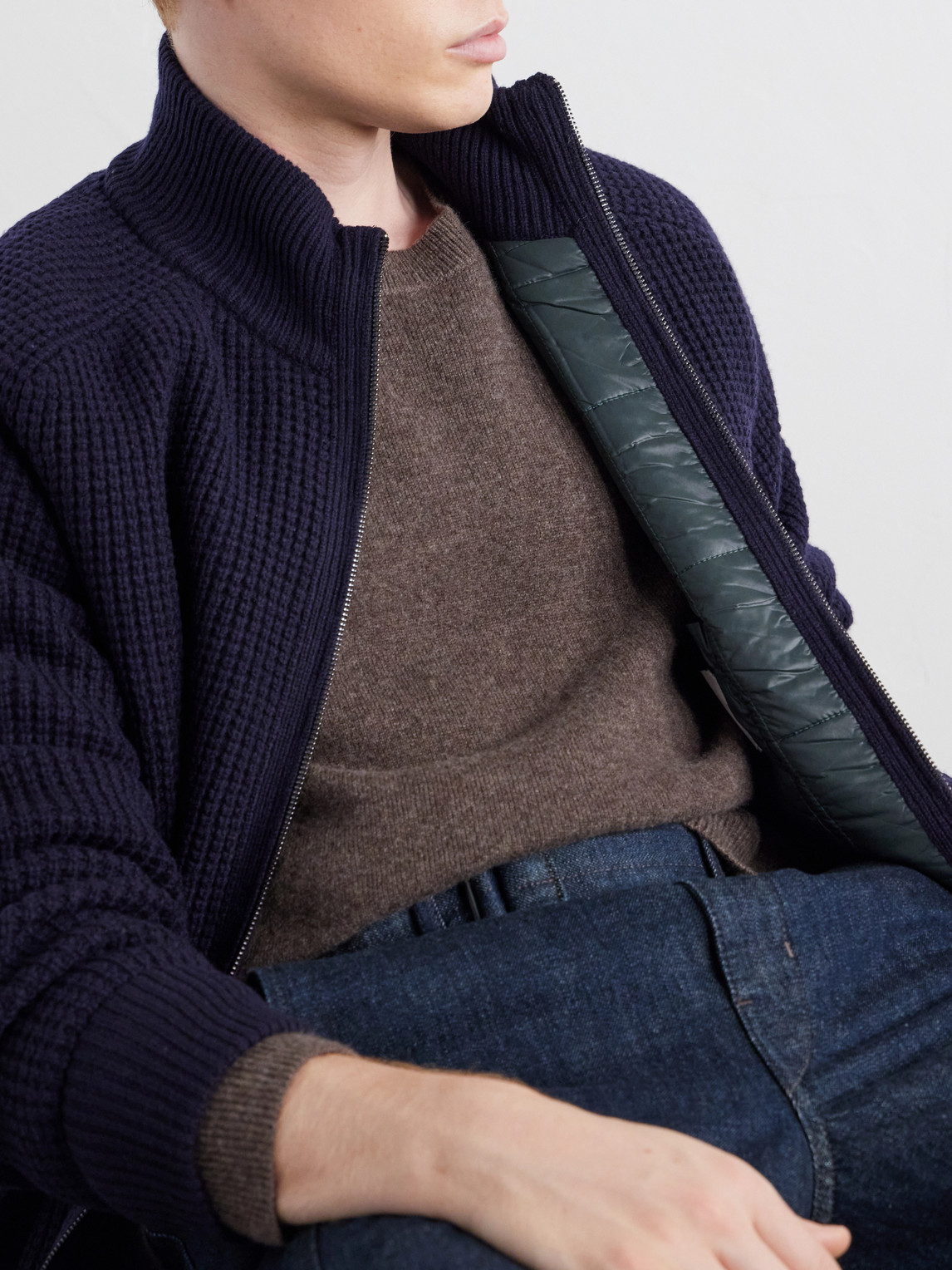 Padded Virgin Wool Bomber Jacket