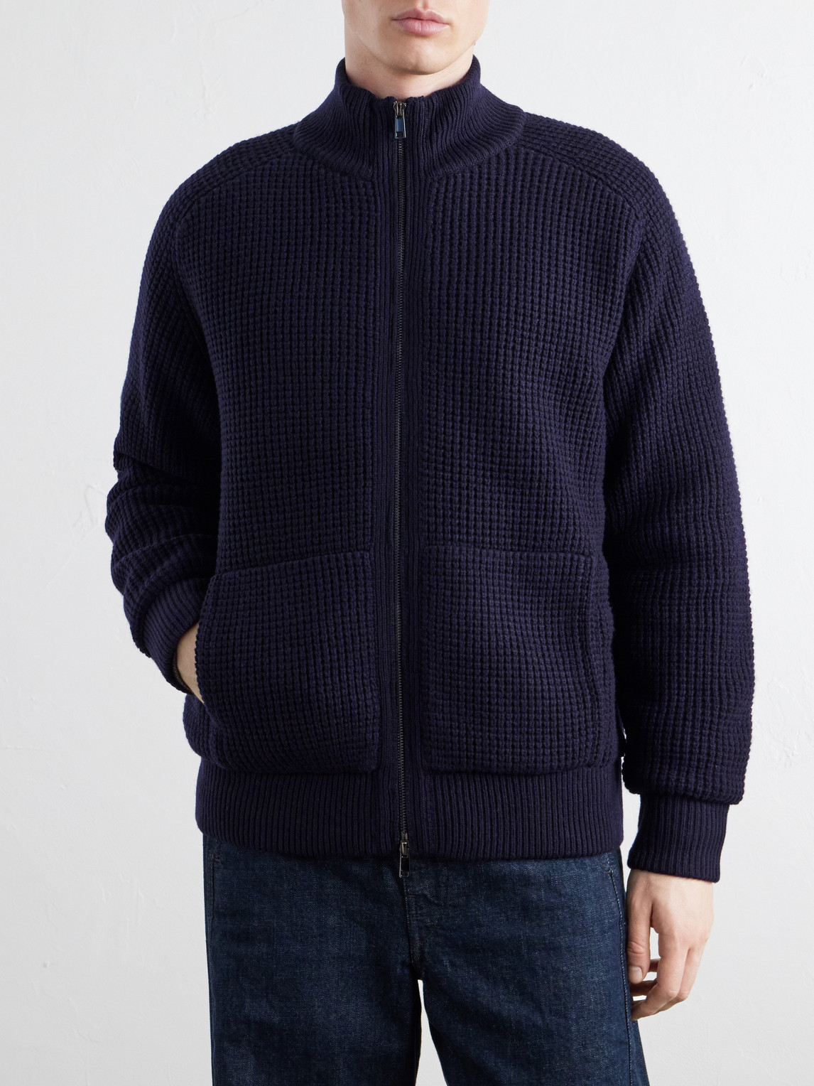 Padded Virgin Wool Bomber Jacket