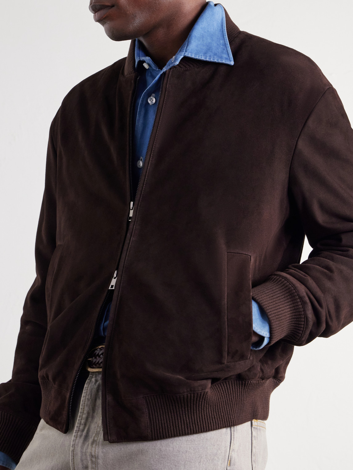 Suede Blouson Jacket