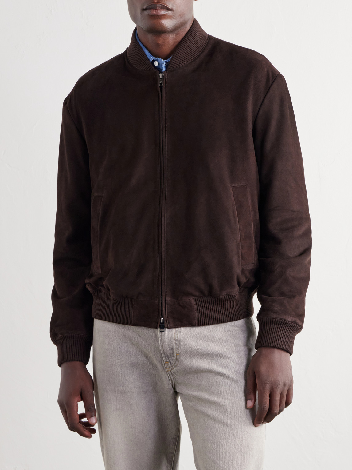 Suede Blouson Jacket